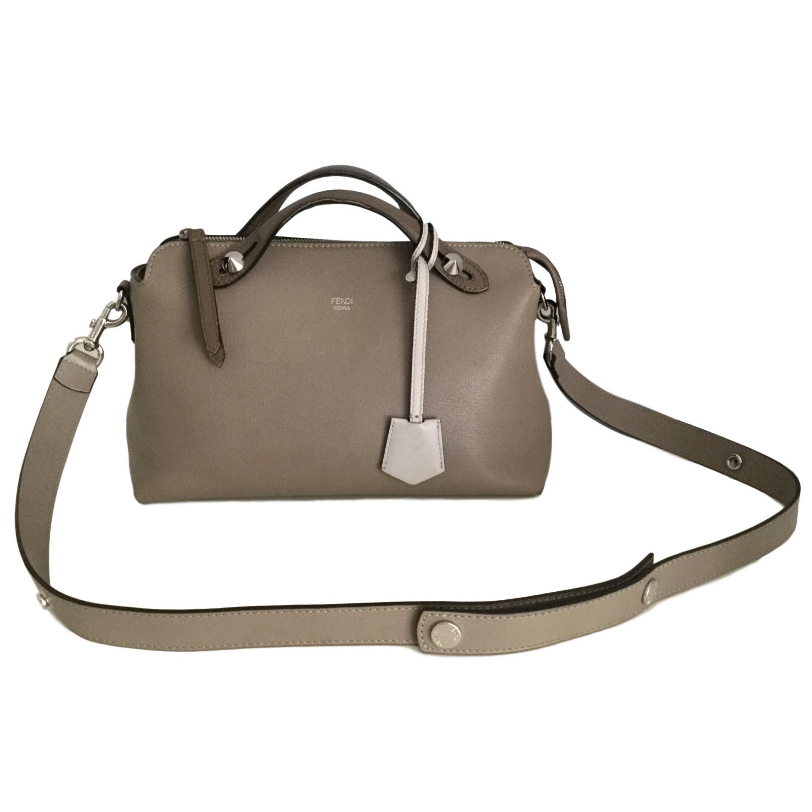 Fendi By The Way Handbags Leather Taupe 