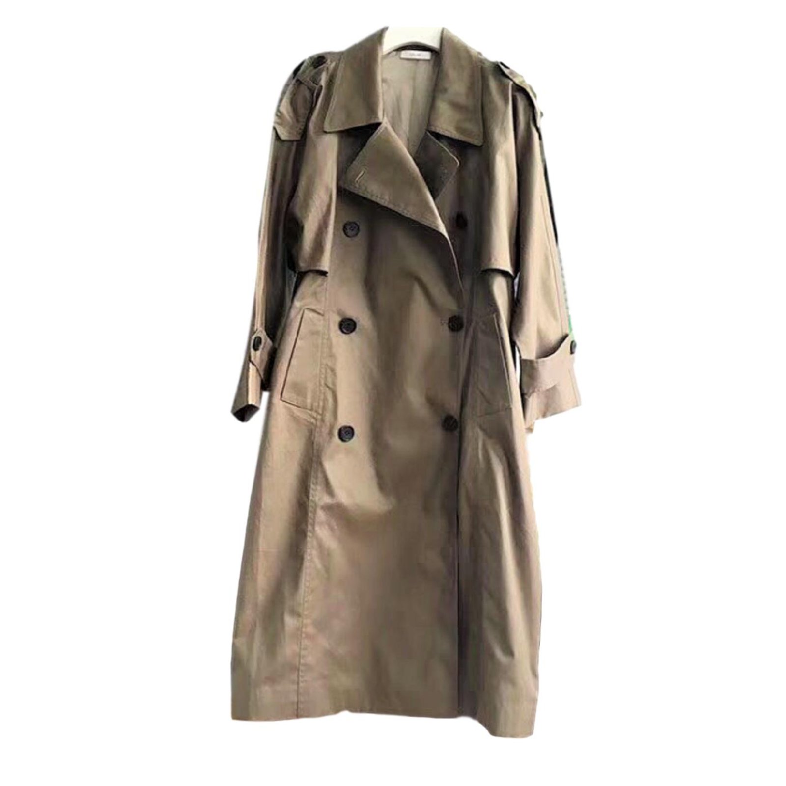 Céline Oversized Khaki Trench Coat Beige Cotton ref.84129 - Joli Closet