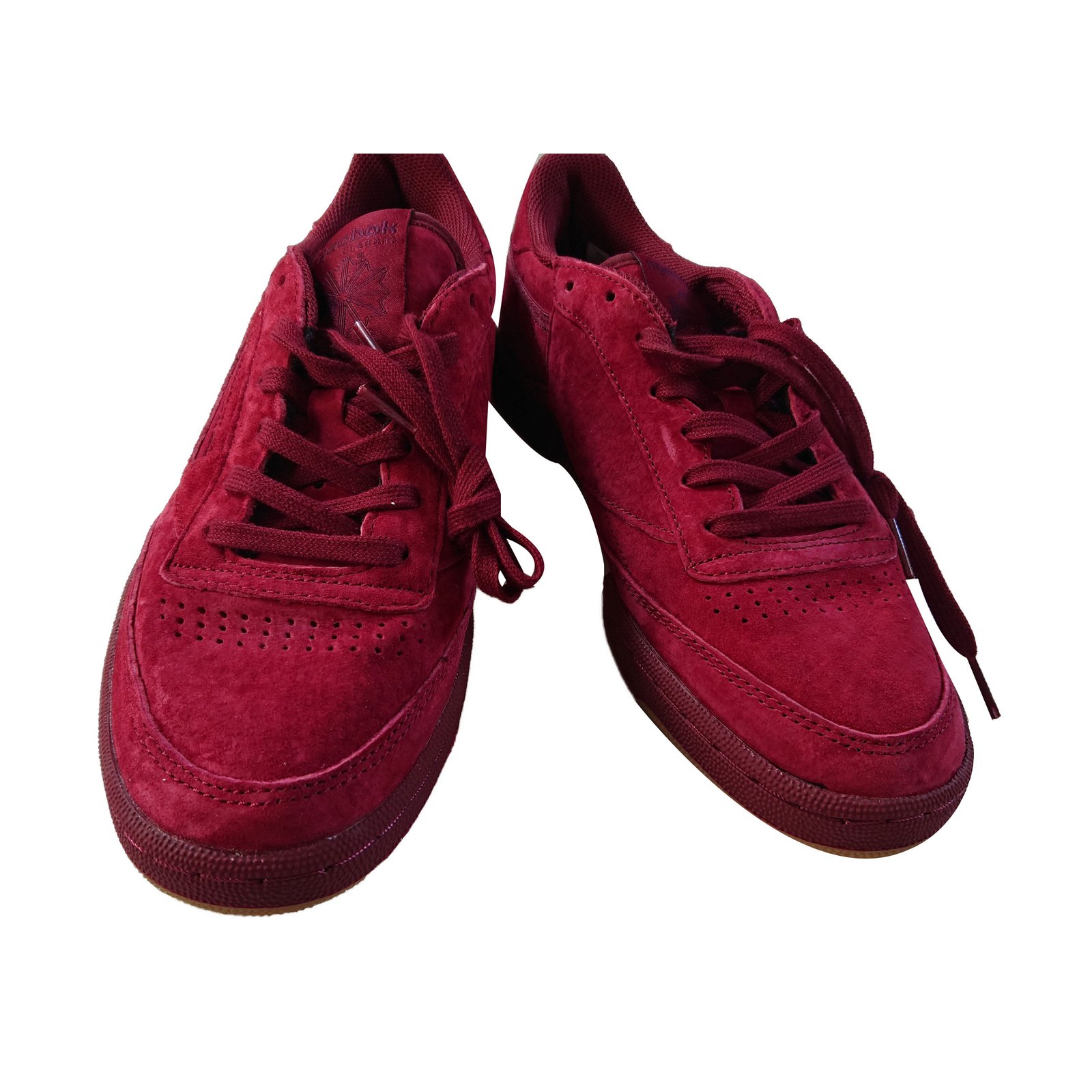 red reebok trainers