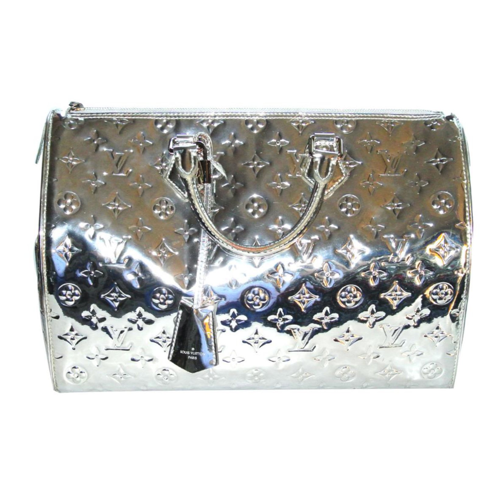 Speedy Louis Vuitton Limited edition handbag Silvery Leather ref