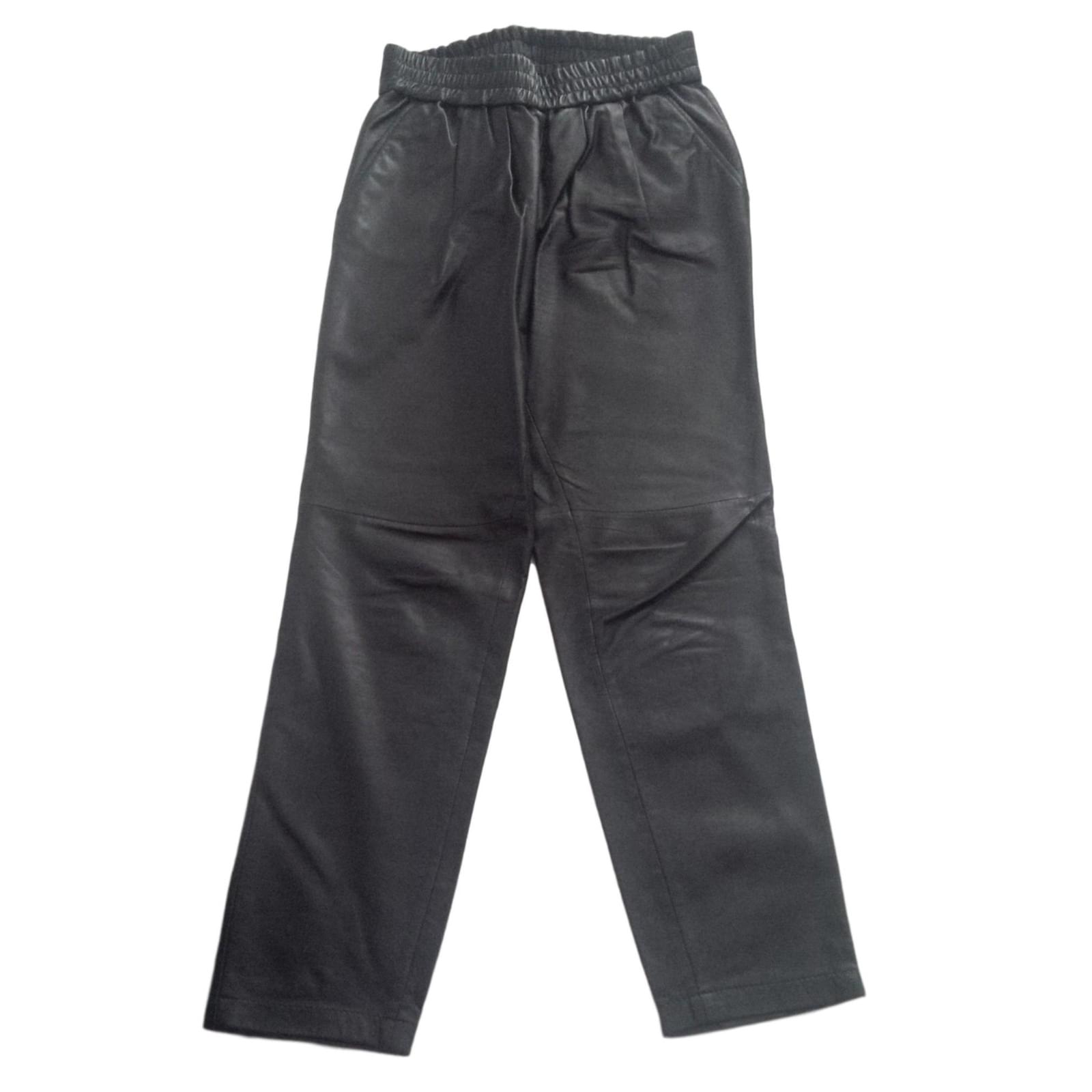 Mango Pantalones Negro Cuero ref.85013 - Joli Closet