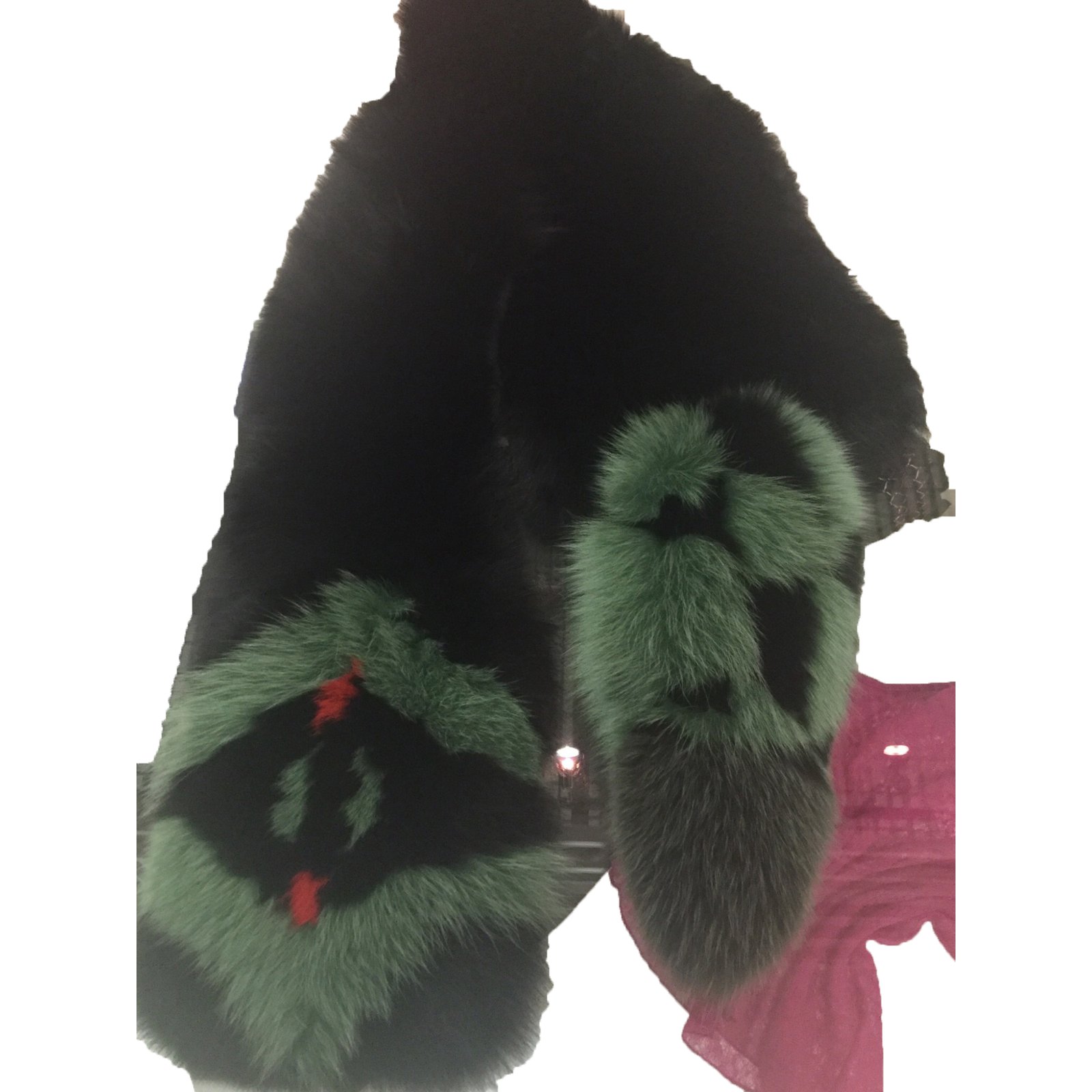 Fendi Fox scarf Scarves Fur Black ref 