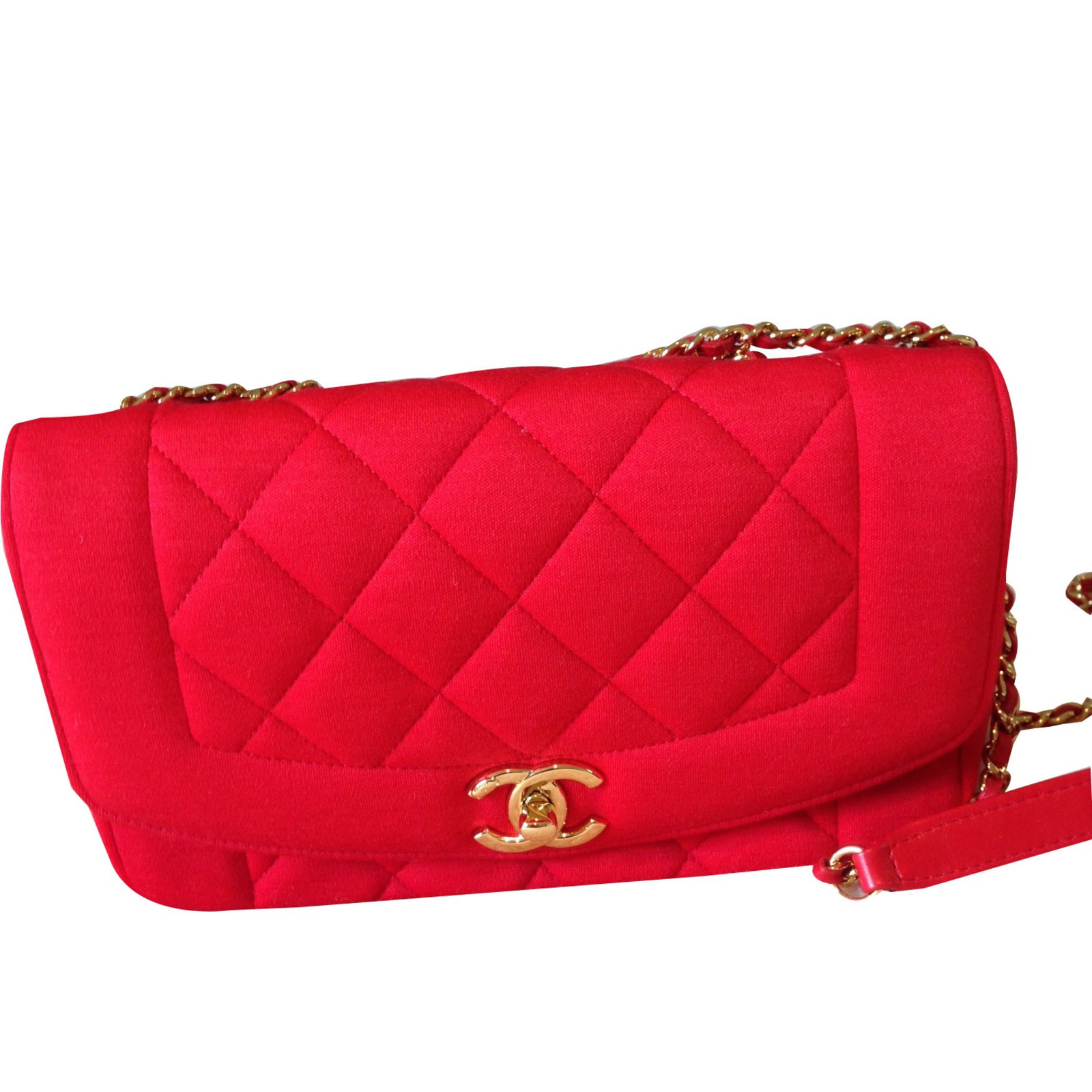 Chanel jersey bag Red Cloth  - Joli Closet