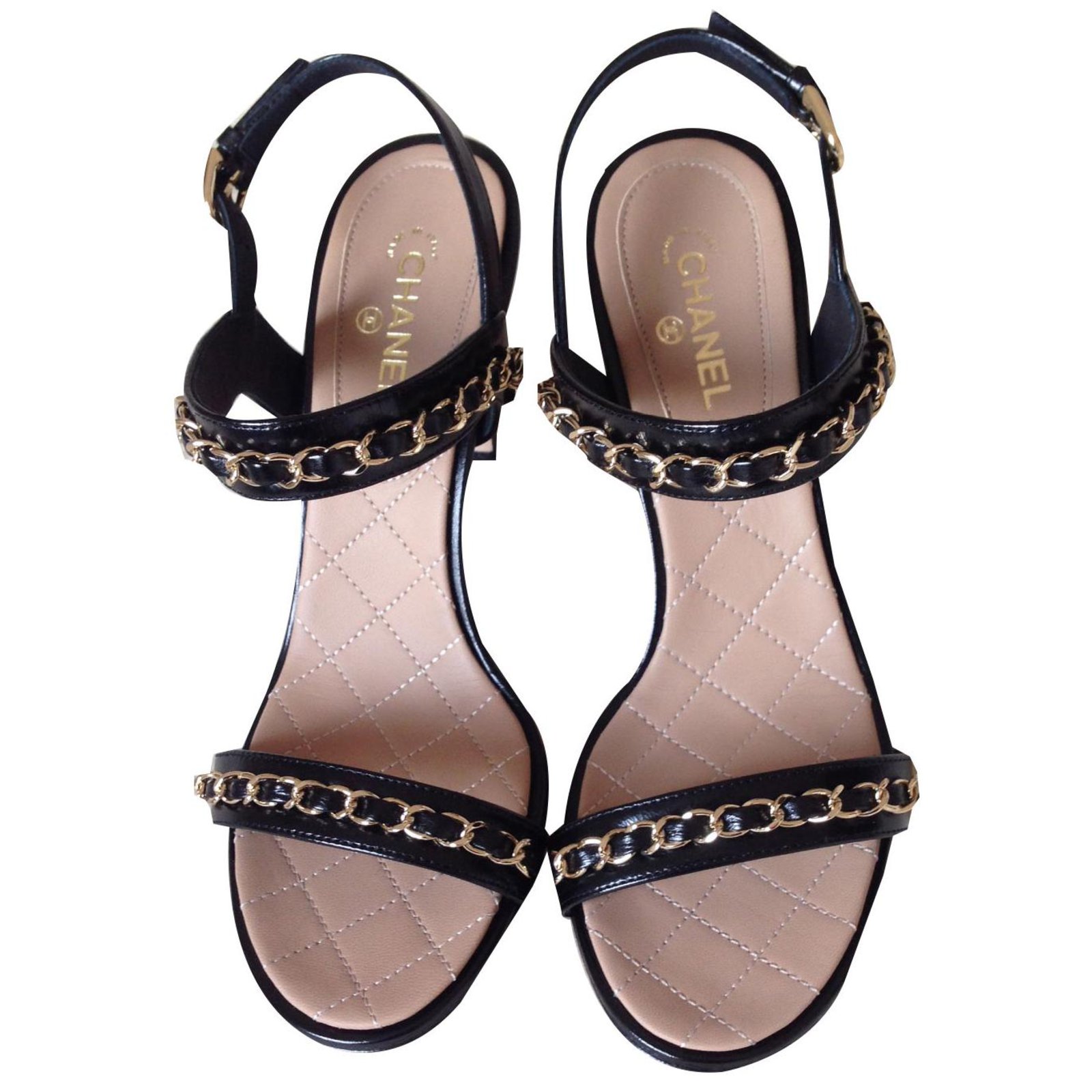 Chanel heel sandals Sandals Leather 