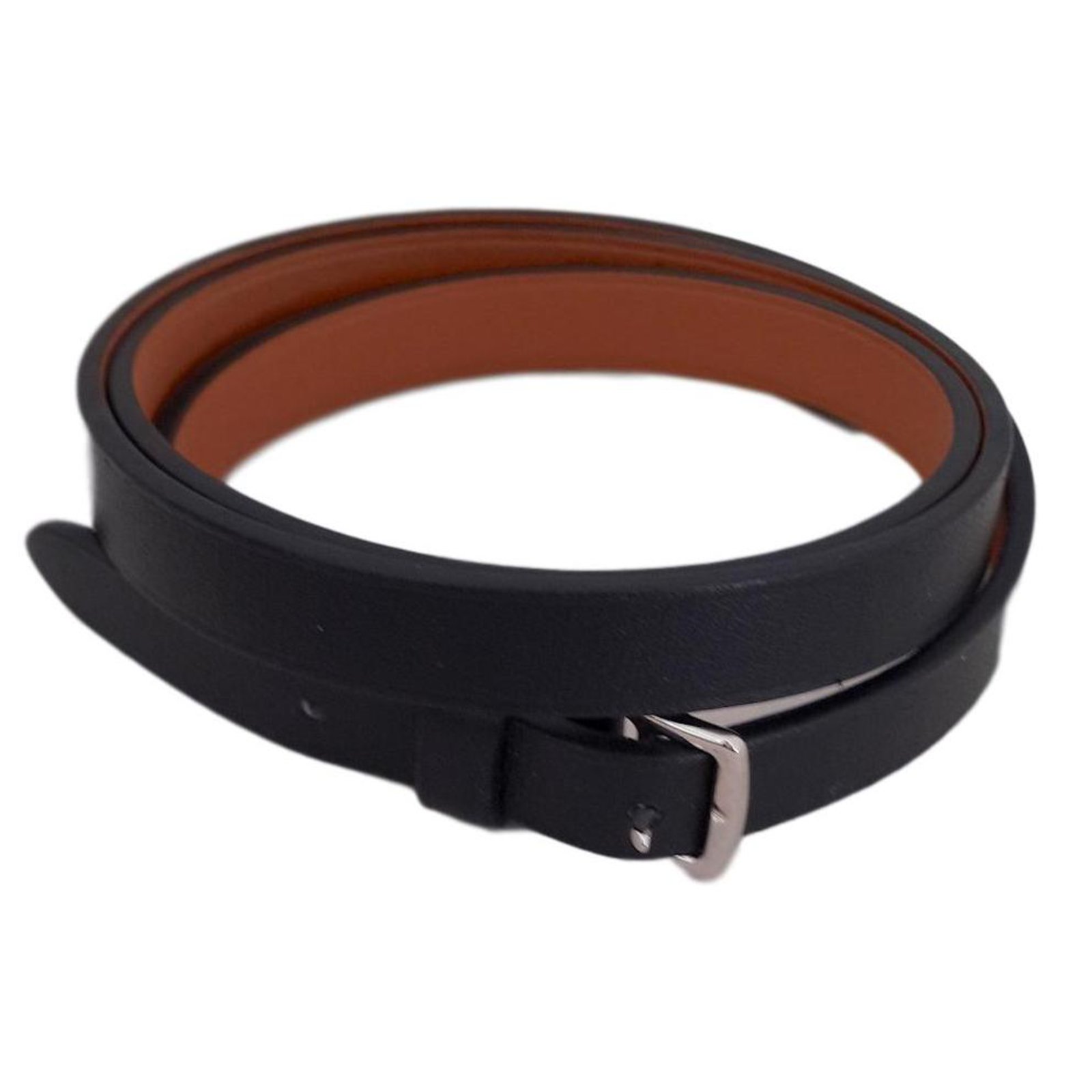 hermes black leather bracelet