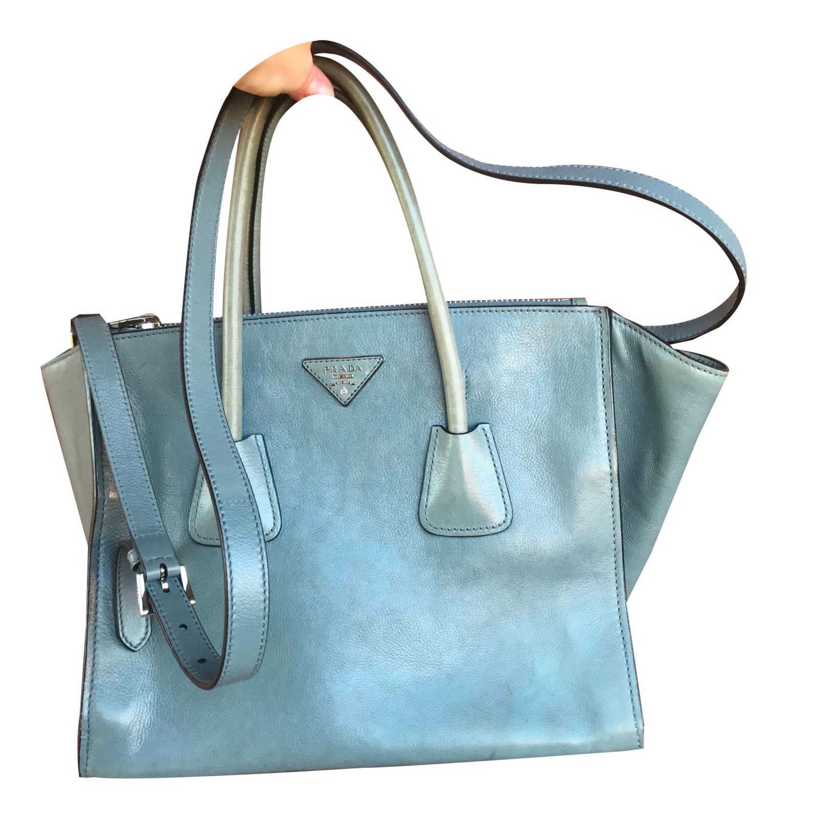 light blue prada bag