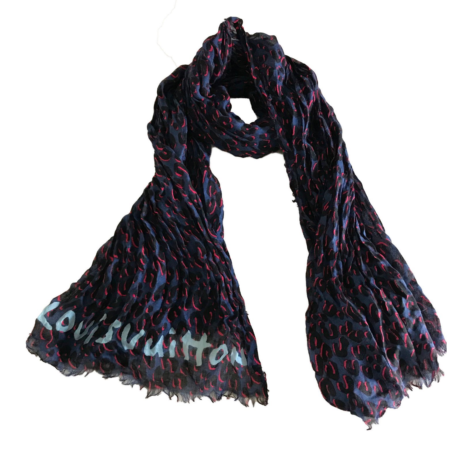 Louis Vuitton LOUIS VUITTON stole shawl scarf leopard cashmere