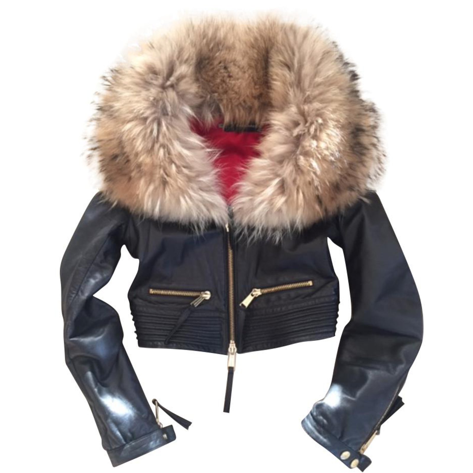 #dsquared #fur #leather coat