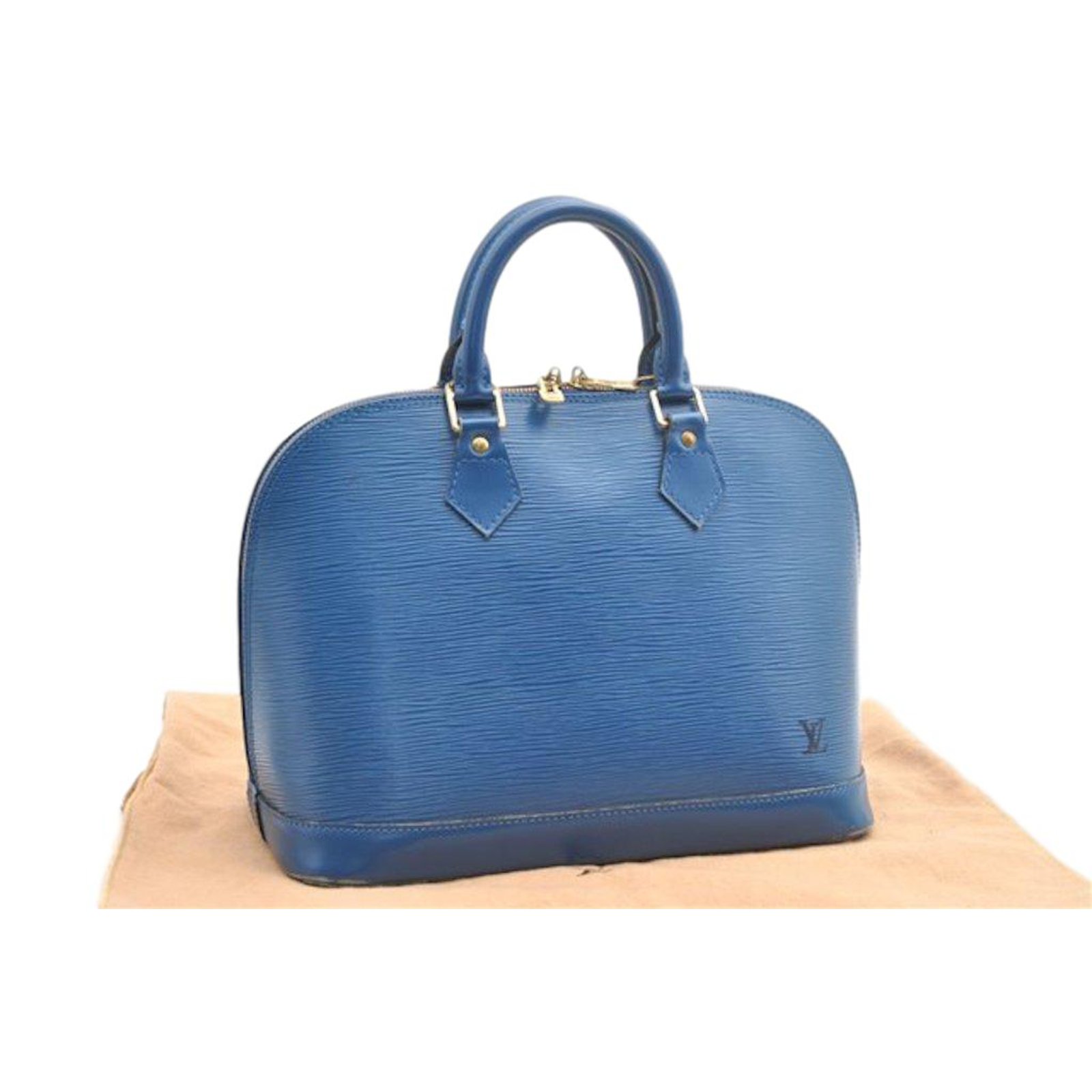 Louis Vuitton Alma MM blue leather ref.86889 - Joli Closet