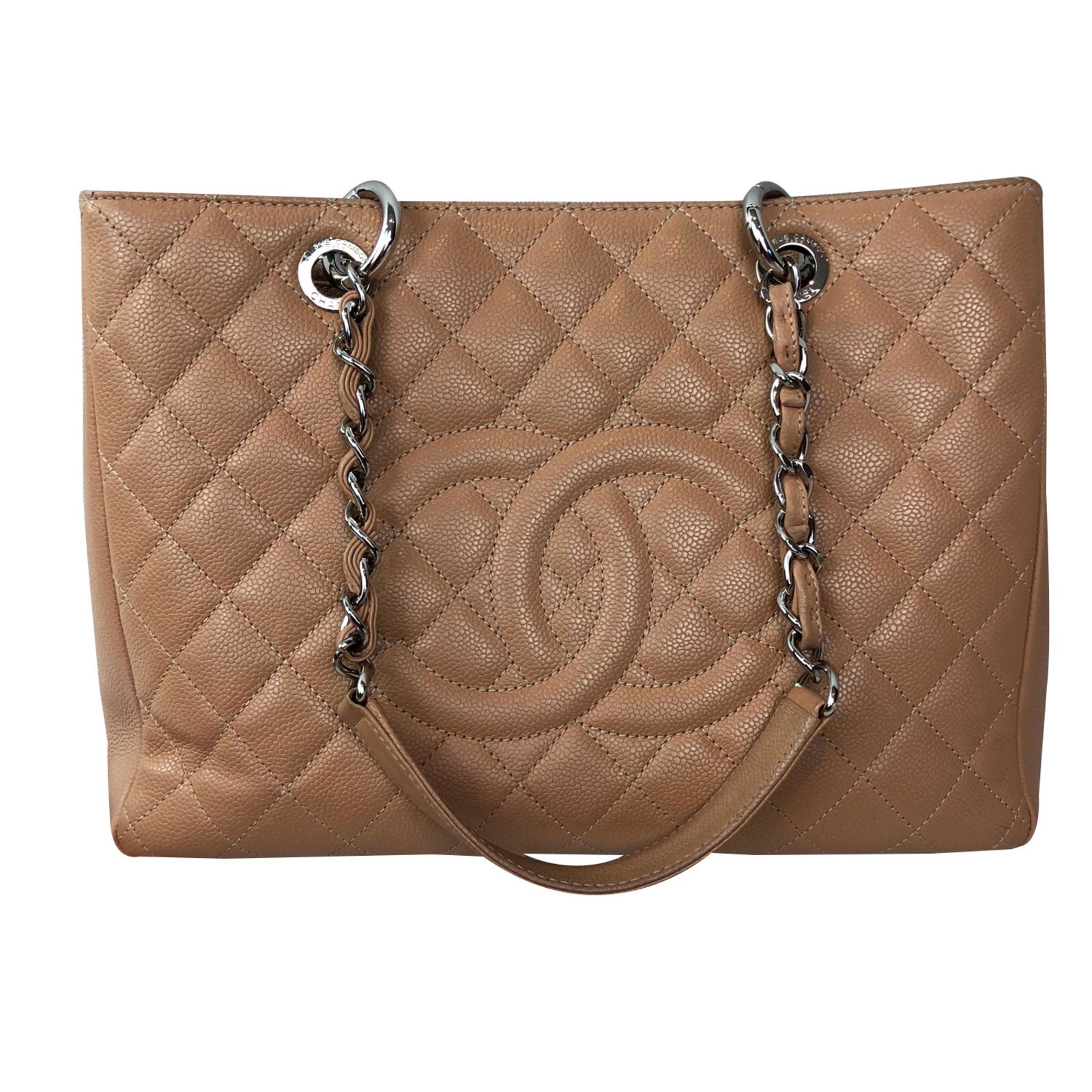 Chanel Grand shopping Tote Beige Leather ref.87079 - Joli Closet