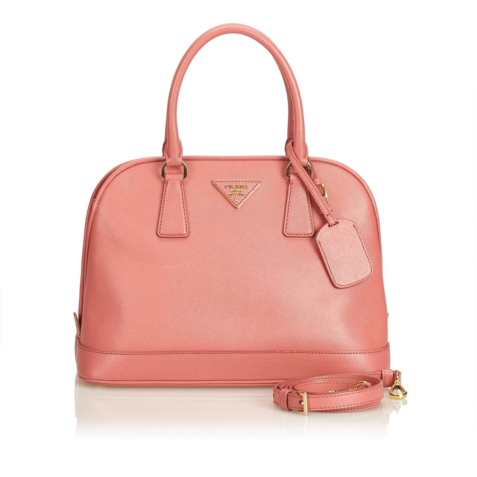 Prada Saffiano Lux Promenade Satchel Red