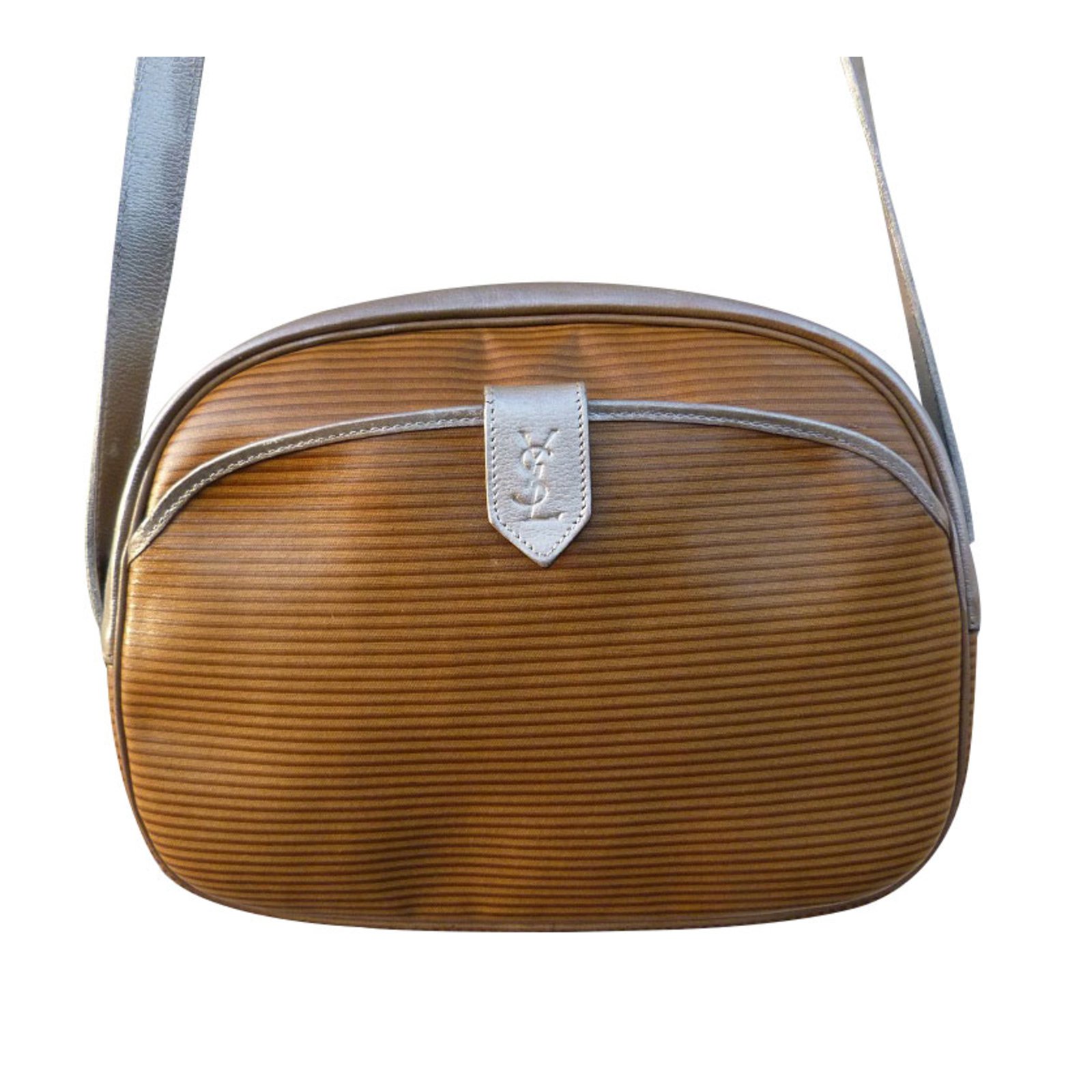 Yves Saint Laurent Handbags Silvery Mustard Light brown Leather
