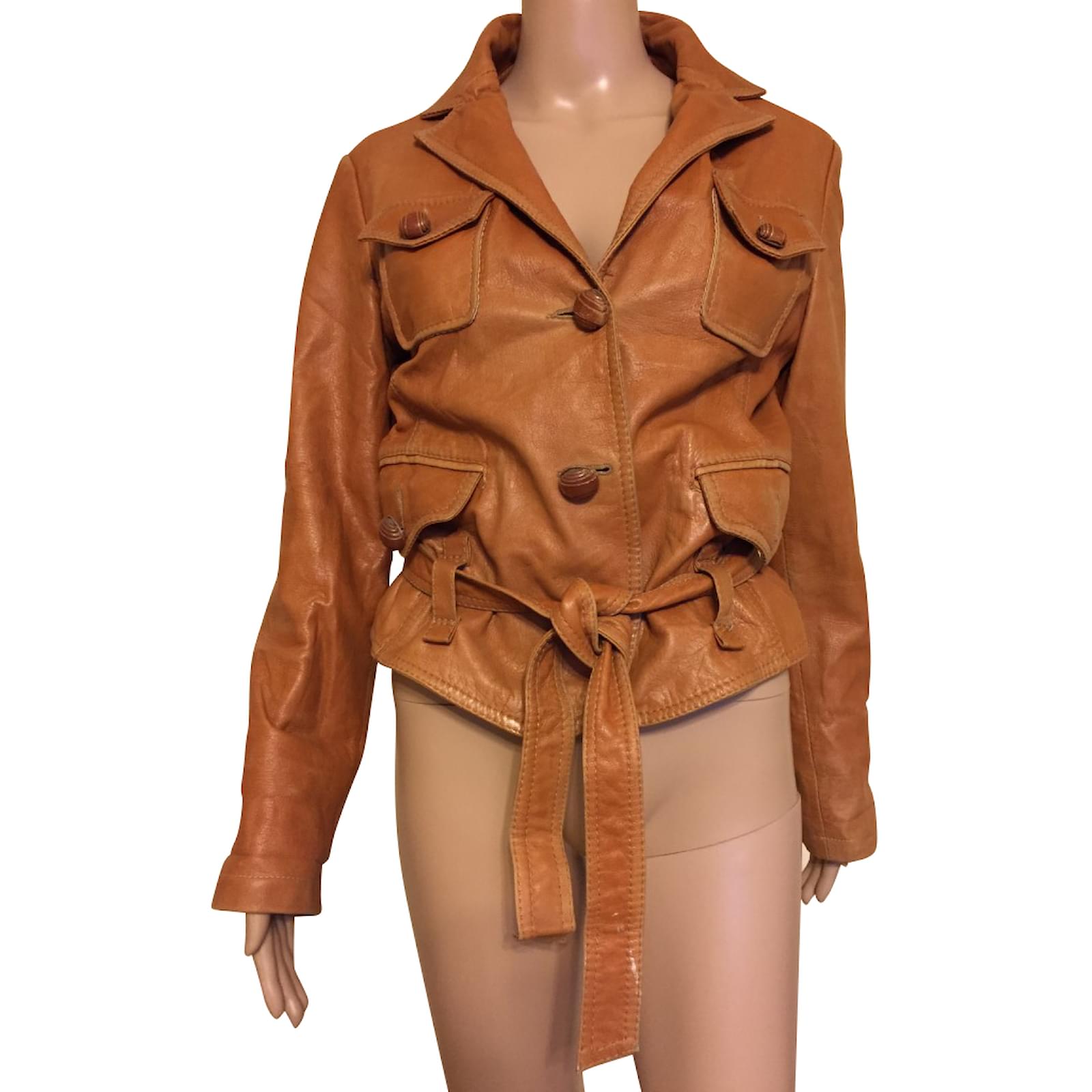 Blouson En Cuir Vieilli Patrizia Pepe - Taille 50 - Neuf Avec étiquettes - Valeur 489€