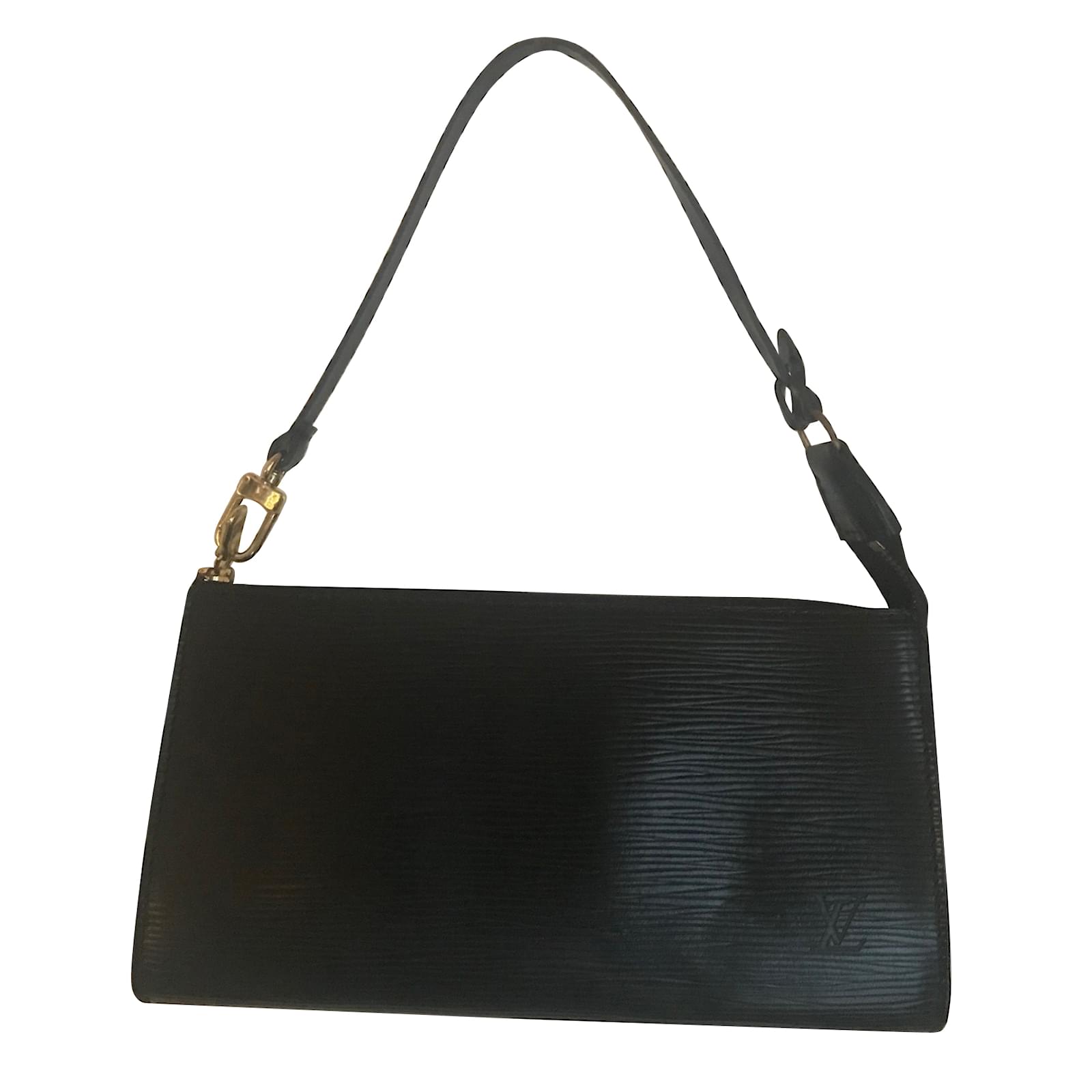 Louis Vuitton clutch Black Leather ref.87596 Joli Closet