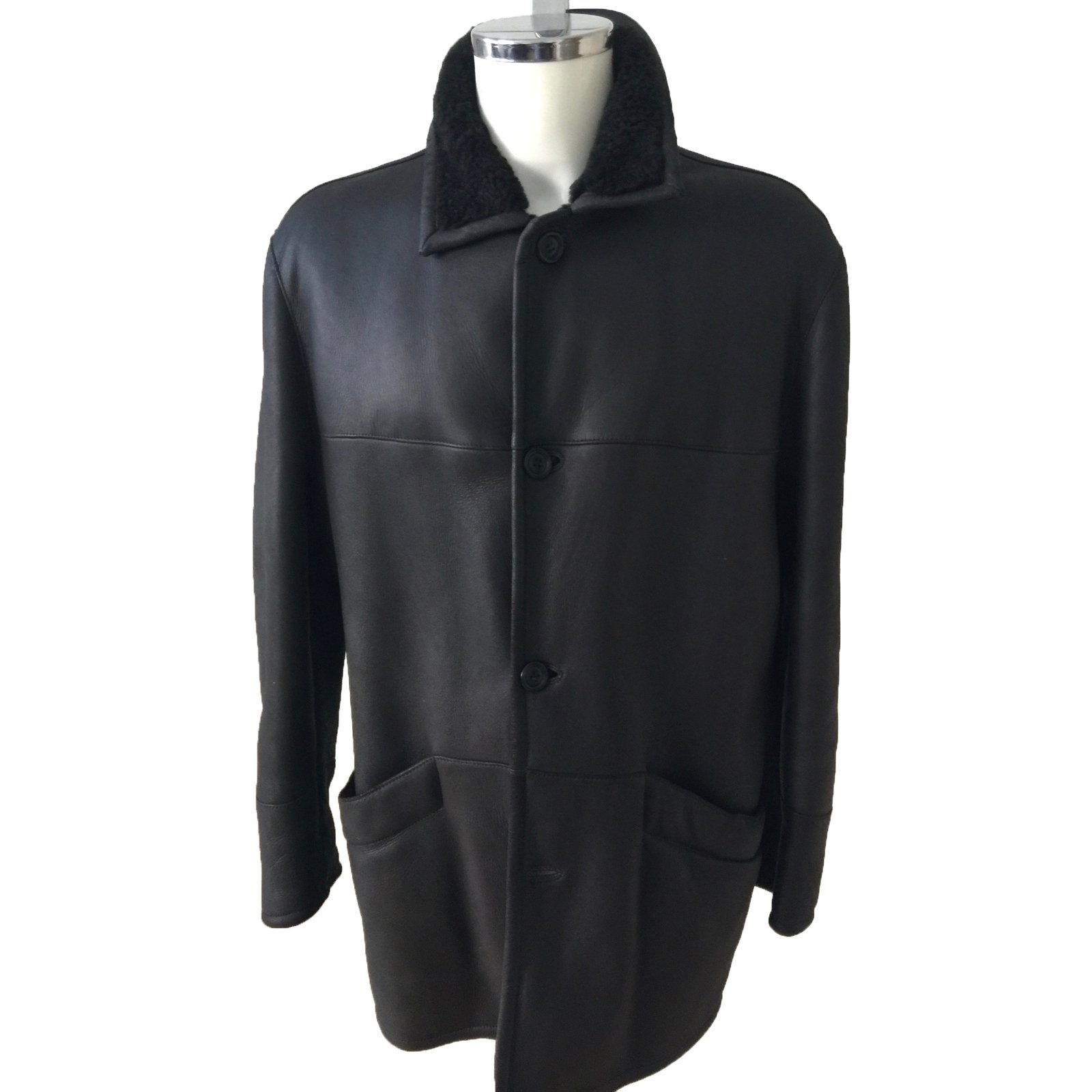 Autre Marque Men Coats Outerwear Black Lambskin ref.87600 - Joli Closet