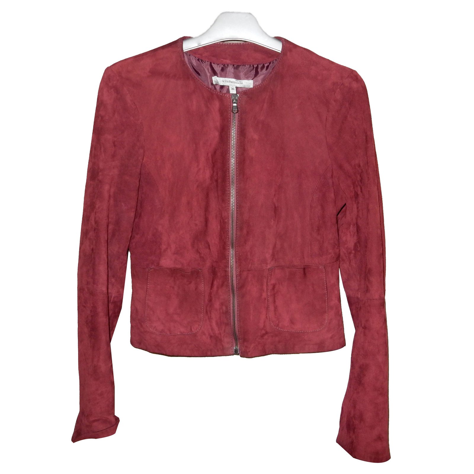 La Fée Maraboutée Leather jacket Dark red Deerskin ref.87868 - Joli Closet