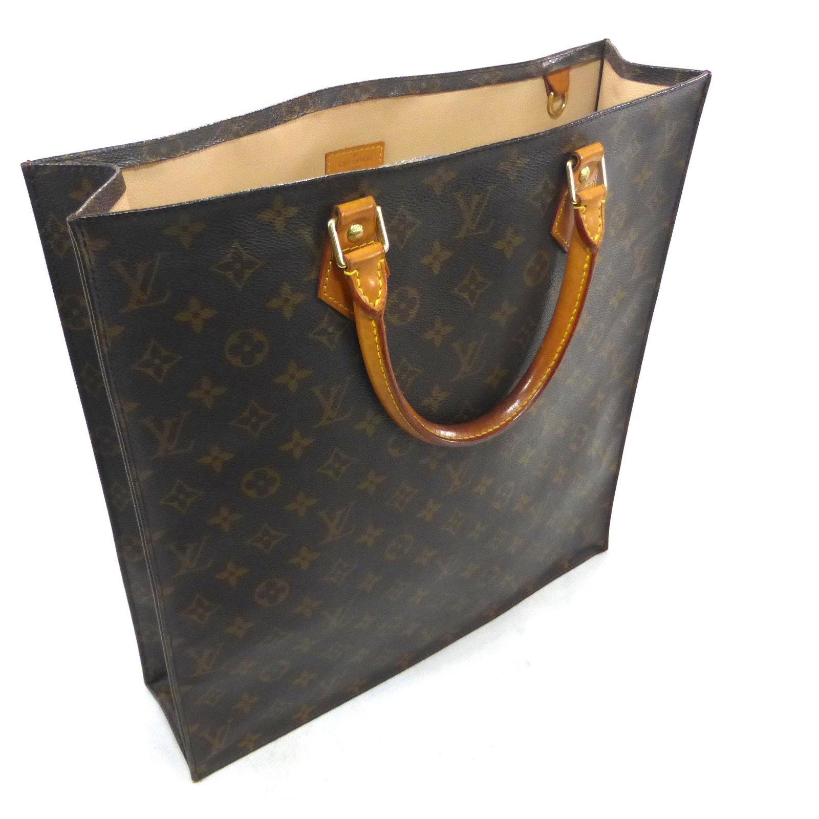 Louis Vuitton Sac plat monogram Handbags Leather Brown ref.88167 - Joli Closet