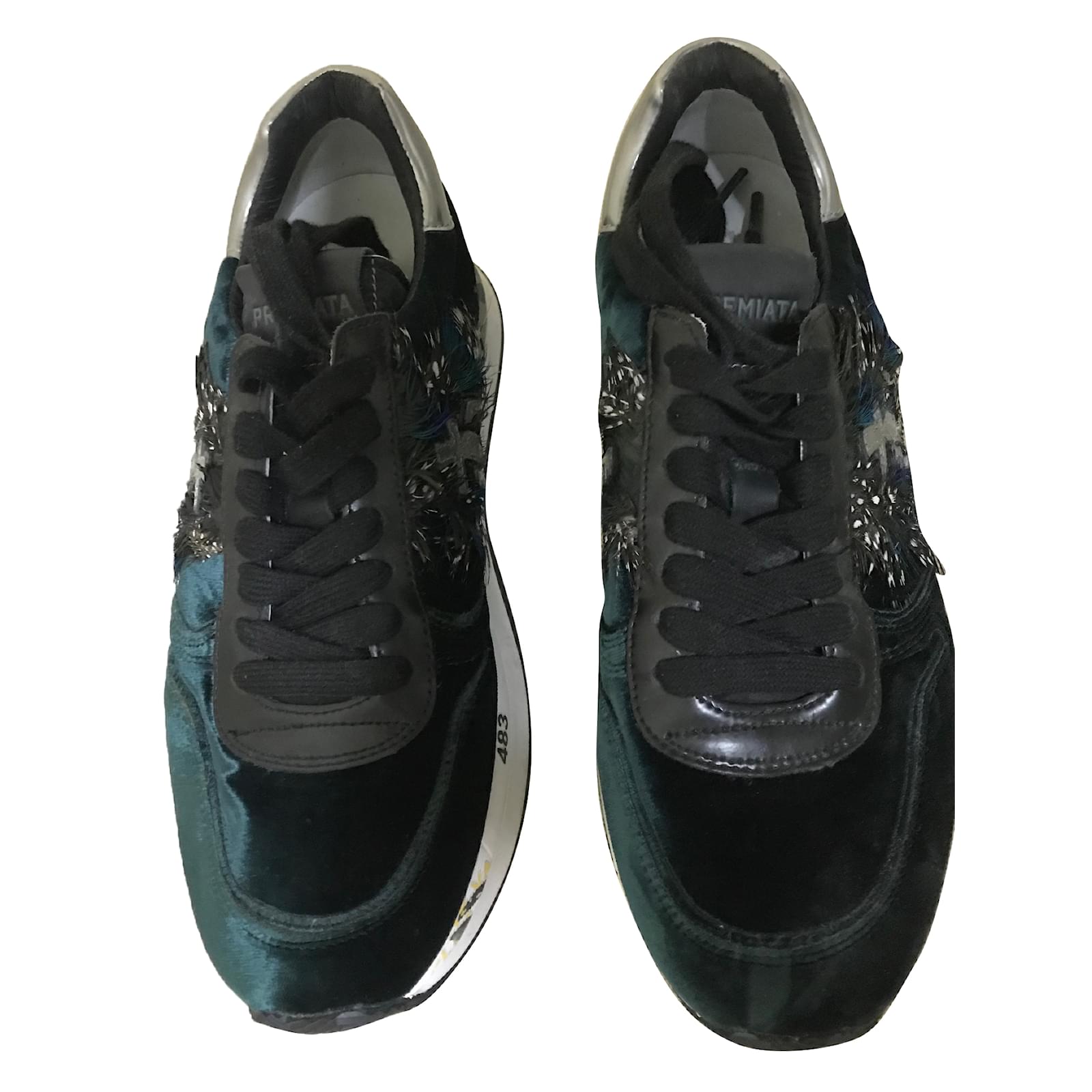 green velvet trainers