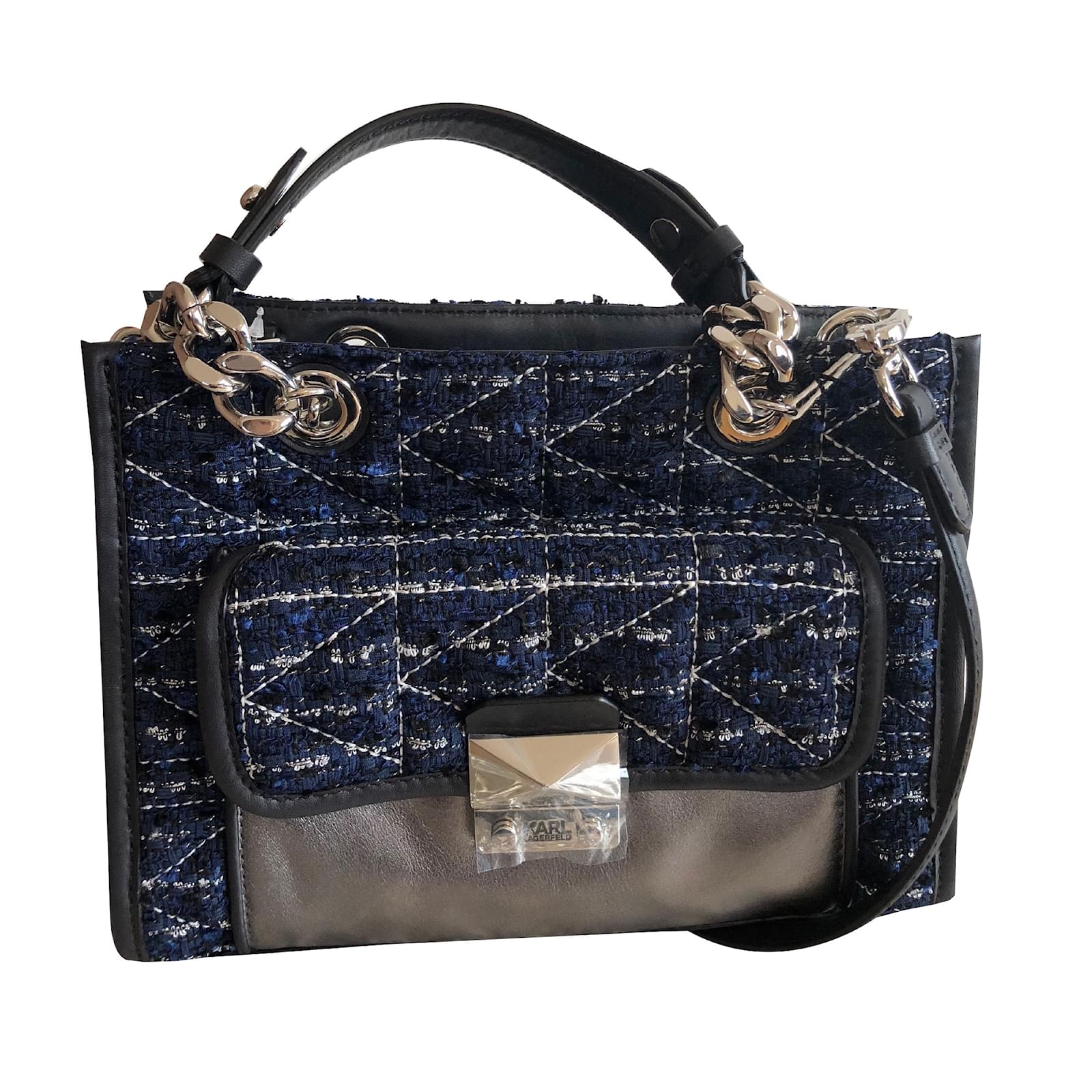 Karl Lagerfeld Sacs à main Cuir Bleu ref.88945 Joli Closet Karl Lagerfeld Sacs à main Cuir Bleu ref.88945 Joli Closet
