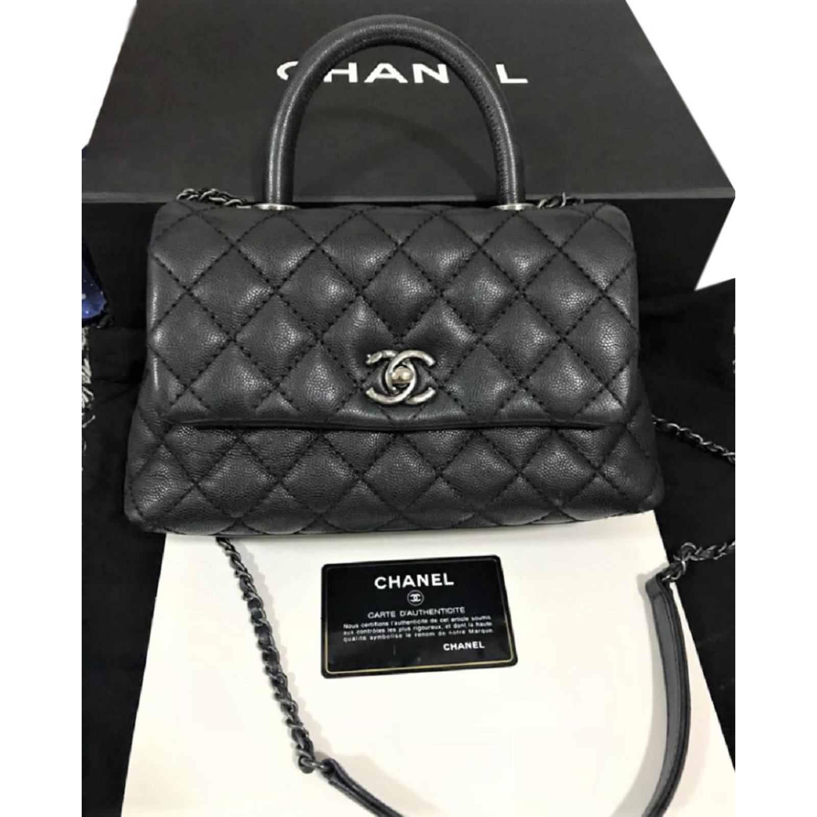 chanel black mini bag