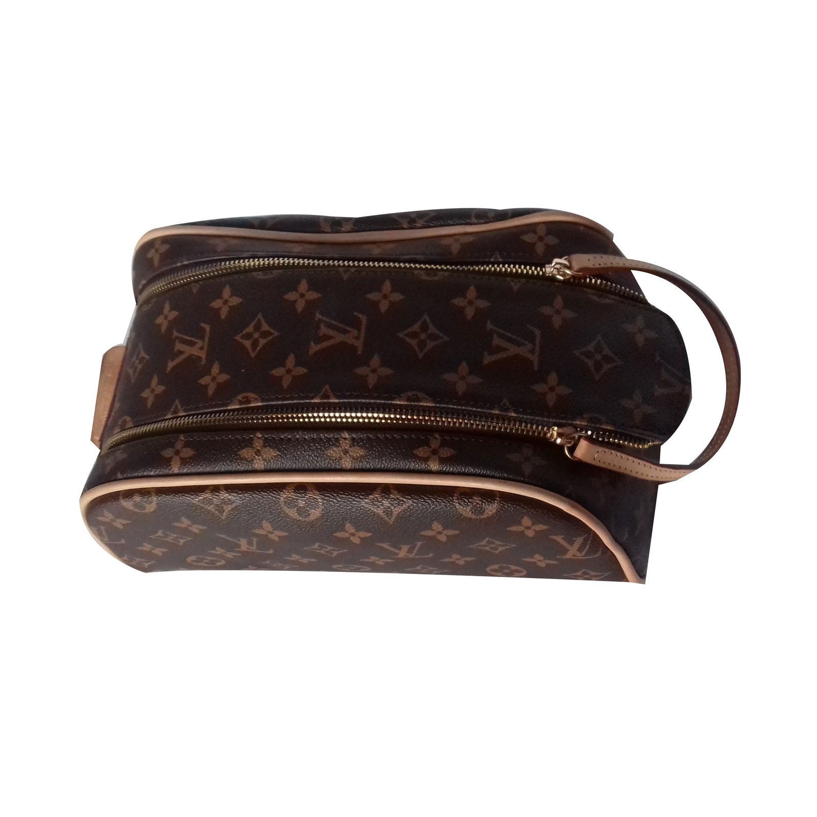 Louis Vuitton Monogrammed toiletry bag Brown Leather ref.89049