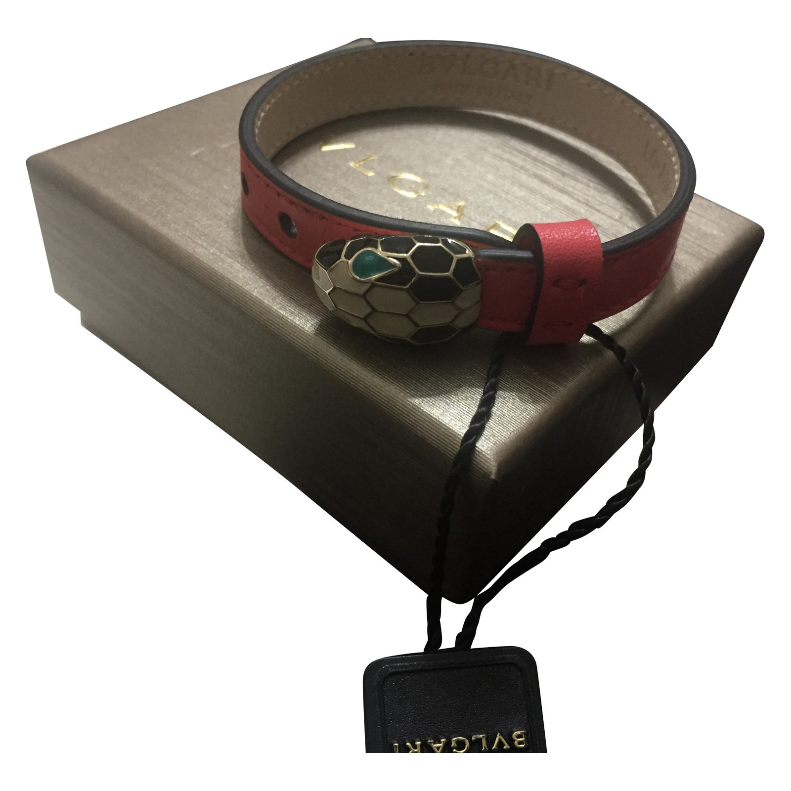 bulgari snake leather bracelet