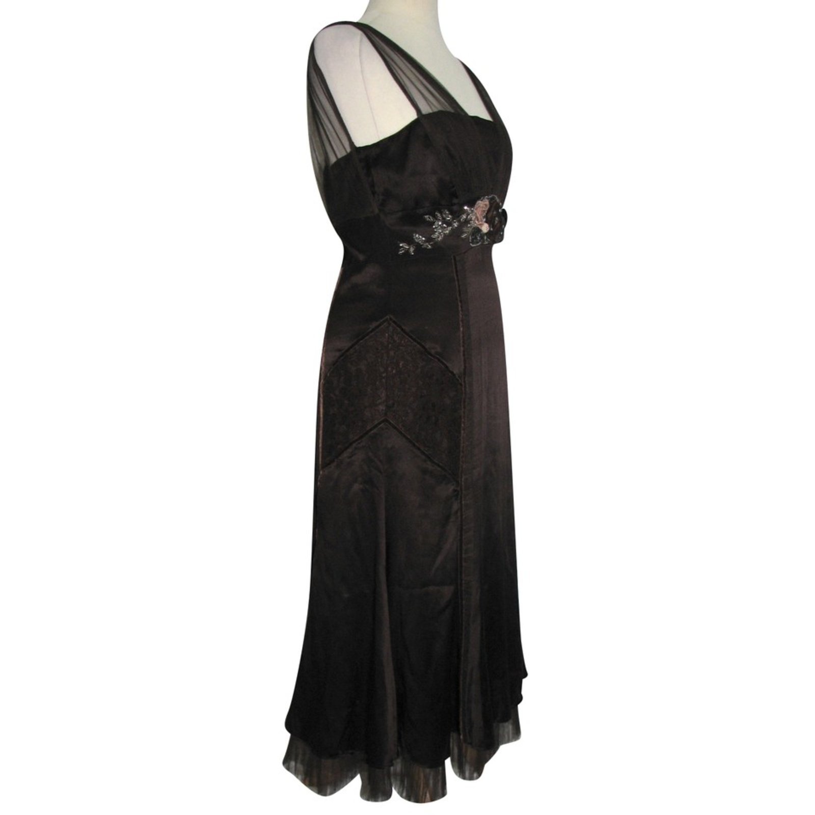 Karen Millen Atelier silk gown Brown Velvet ref.89347 - Joli Closet