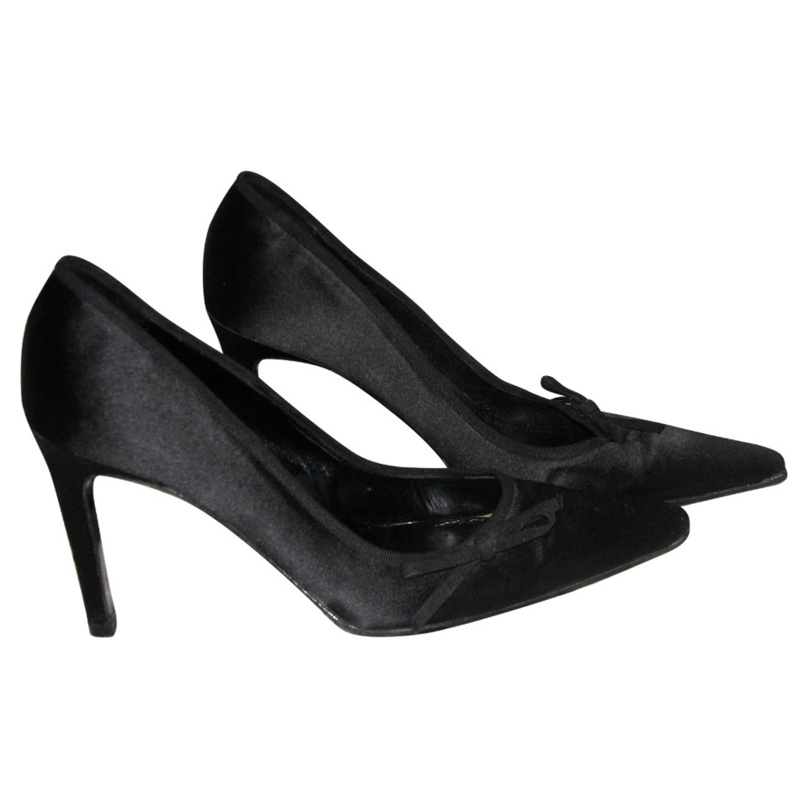 black satin shoe
