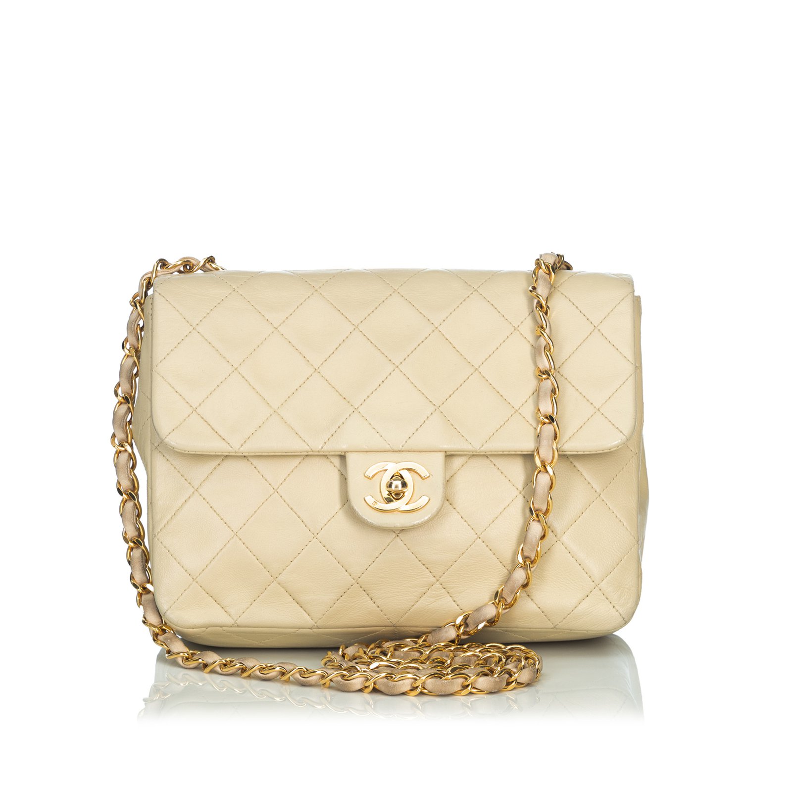 Timeless Chanel Classic Mini Flap Crossbody Bag Brown Beige Leather  ref.89749 - Joli Closet