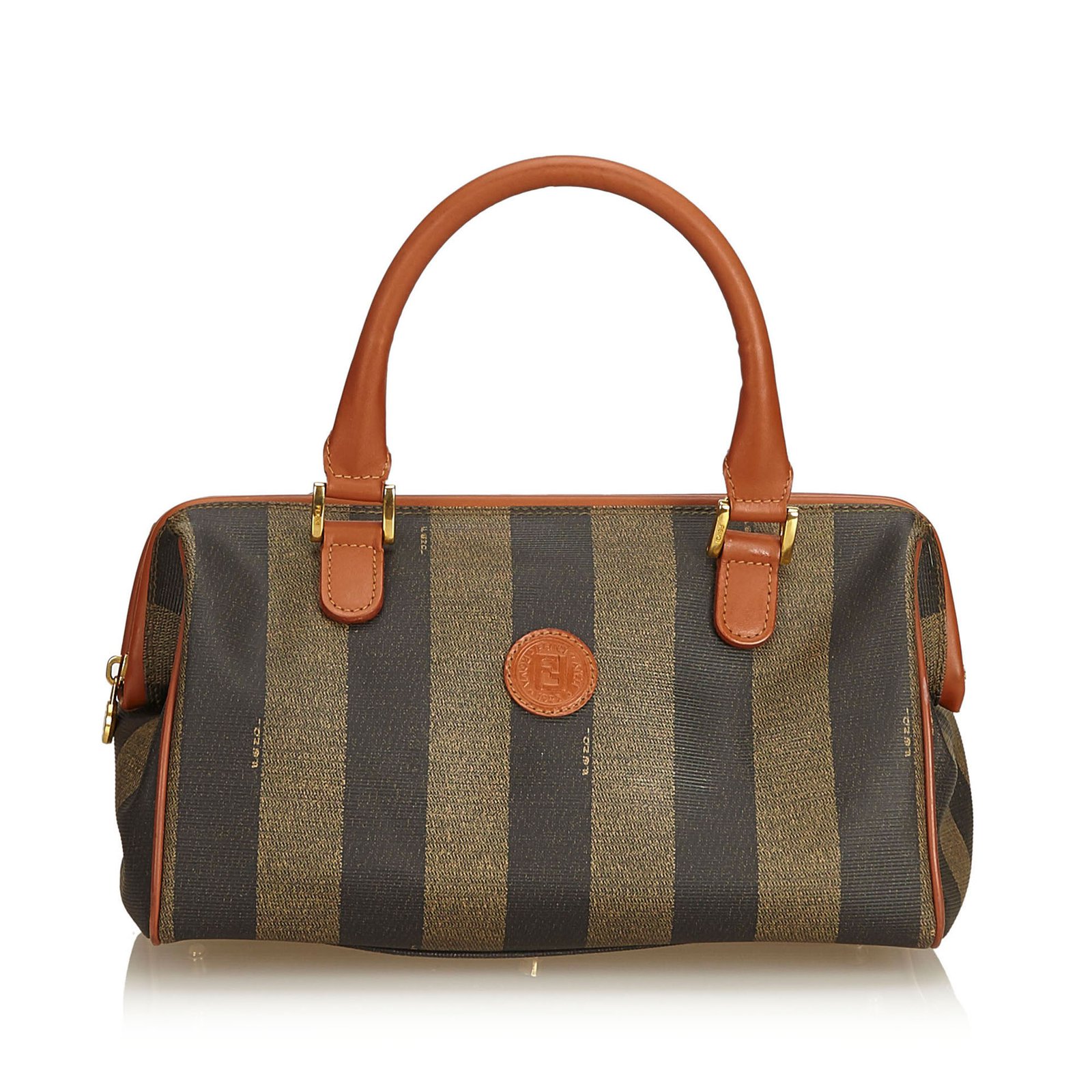 Fendi Pequin Boston Bag Handbags 