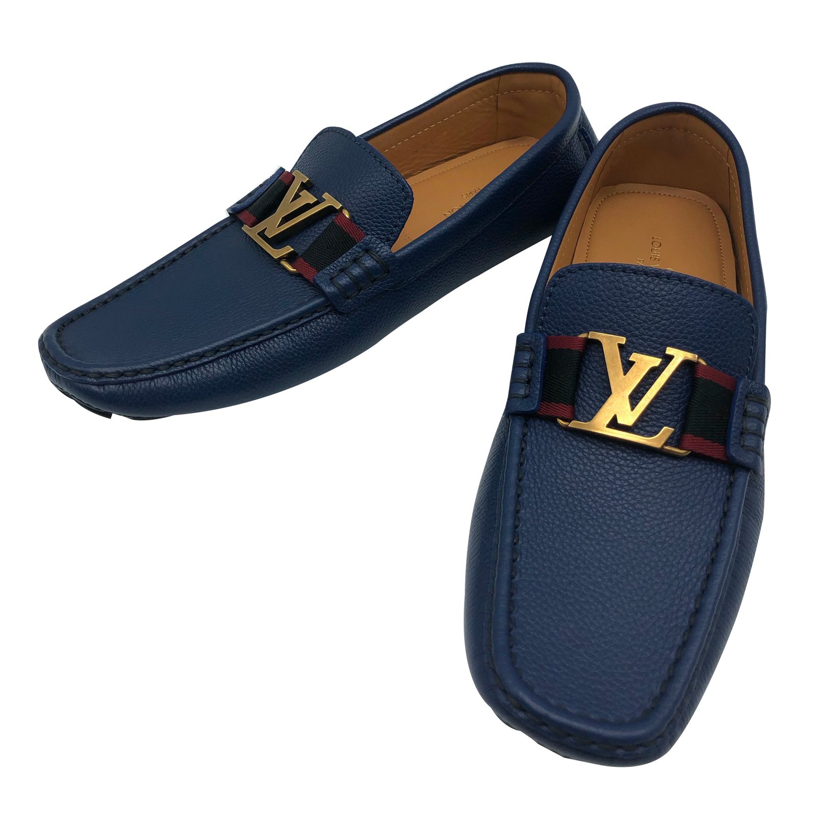 Louis Vuitton Loafers Blue Leather ref.90214 - Joli Closet