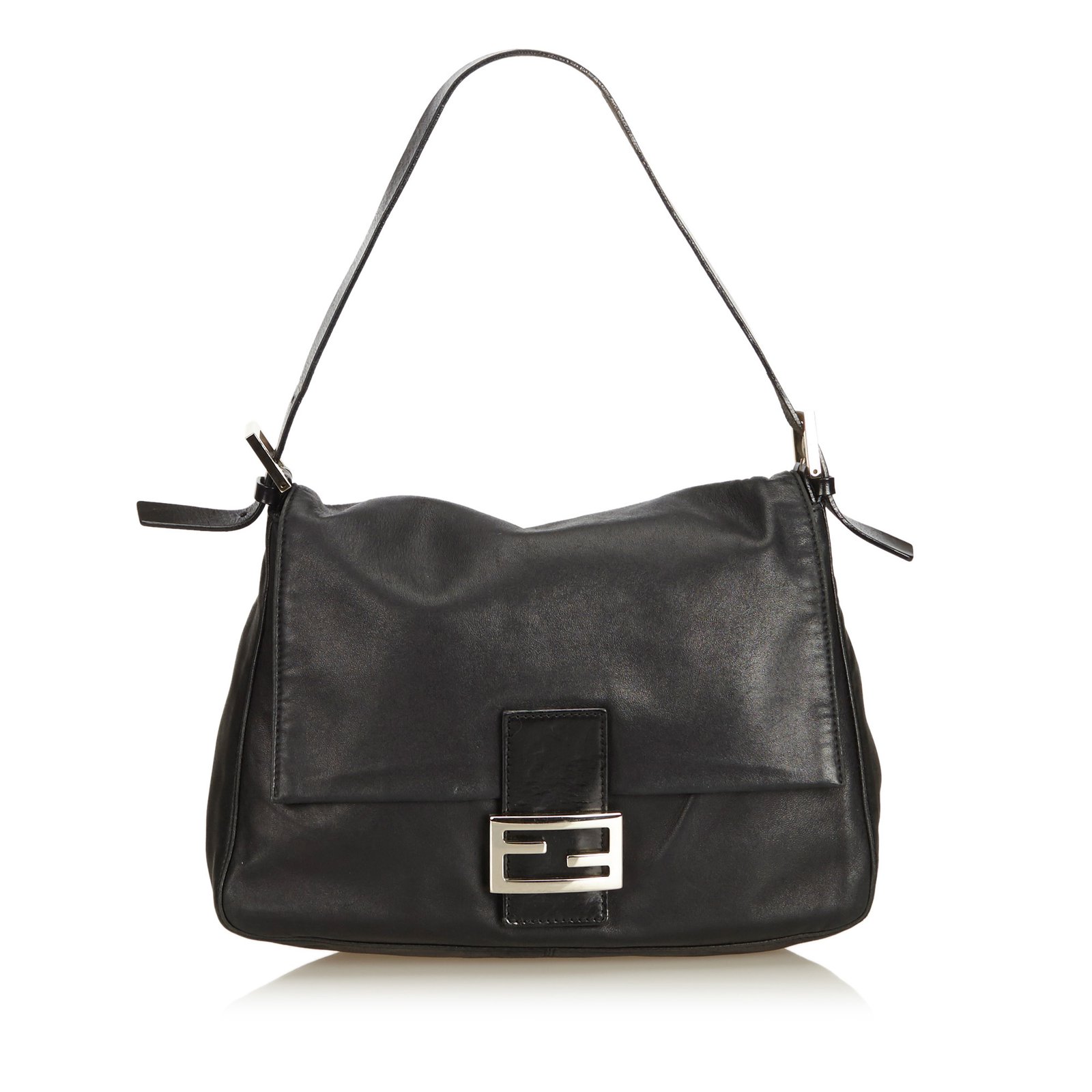 baguette black leather bag