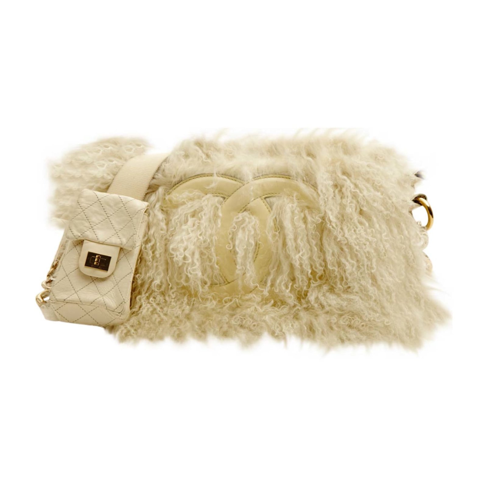 Chanel CAMBON 2:55 OFF WHITE FUR Eggshell Leather ref.90413 - Joli Closet