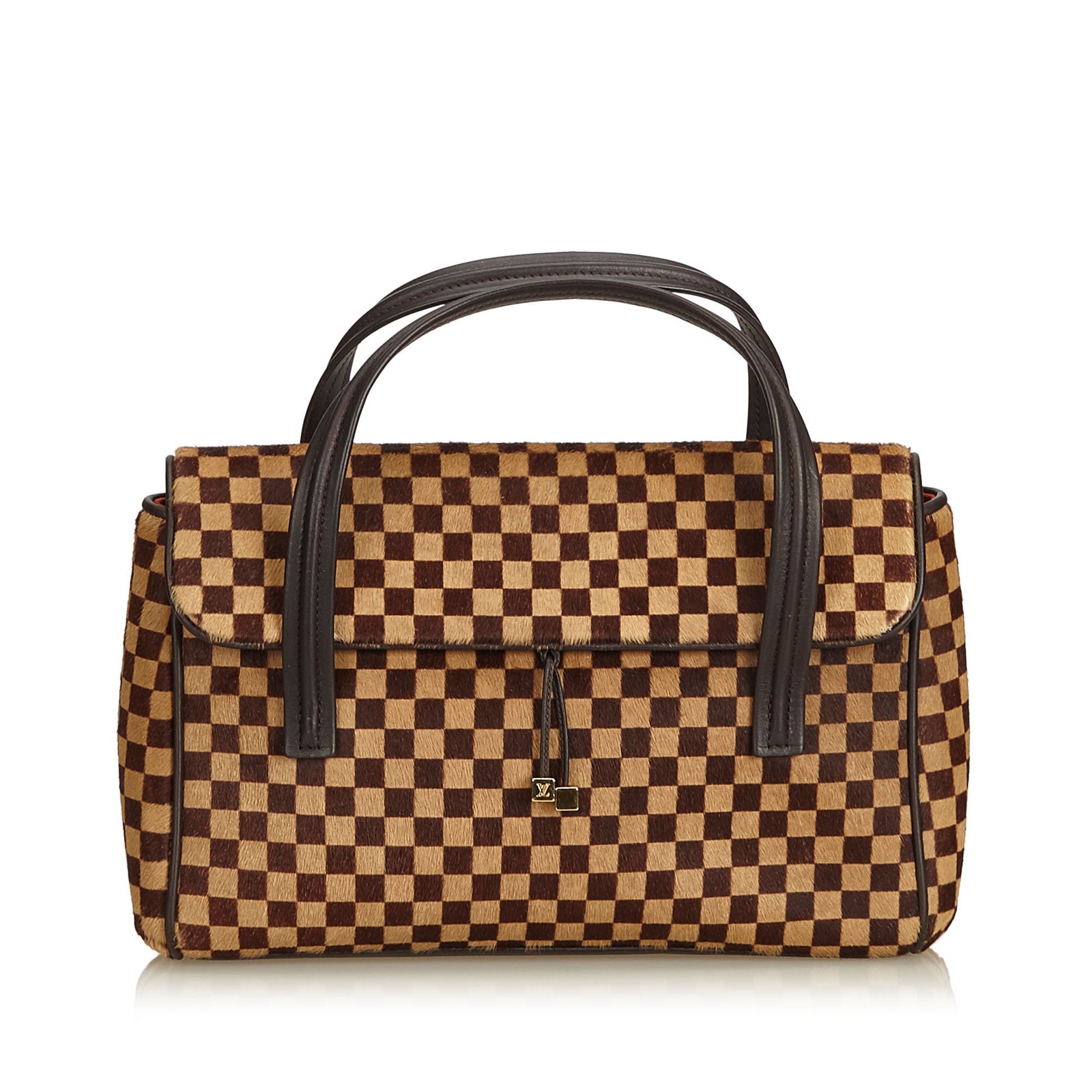 Louis Vuitton Wild Damier Lioness Handbags Leather,Other,Pony hair Brown ref.90493 - Joli Closet