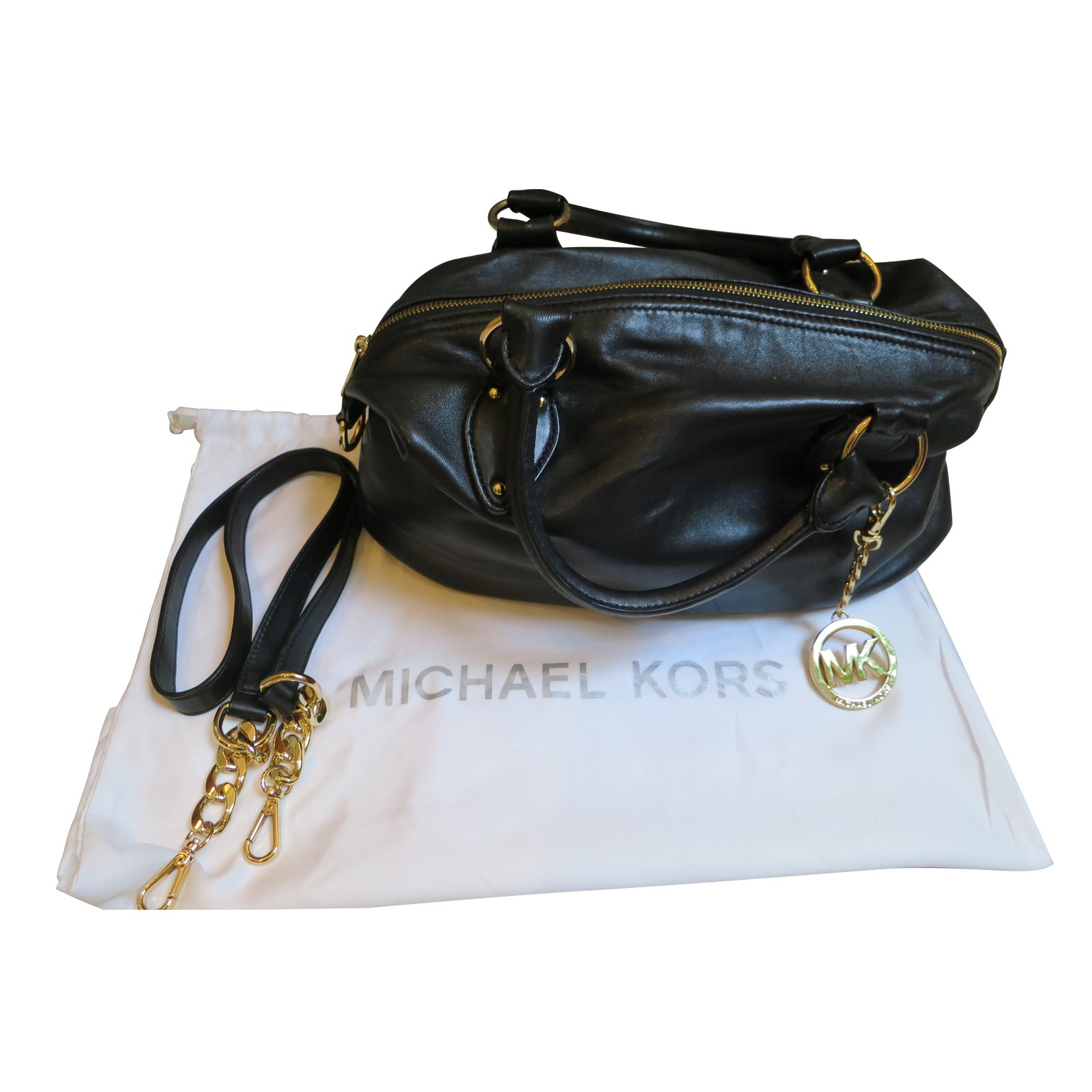 michael kors black leather bags