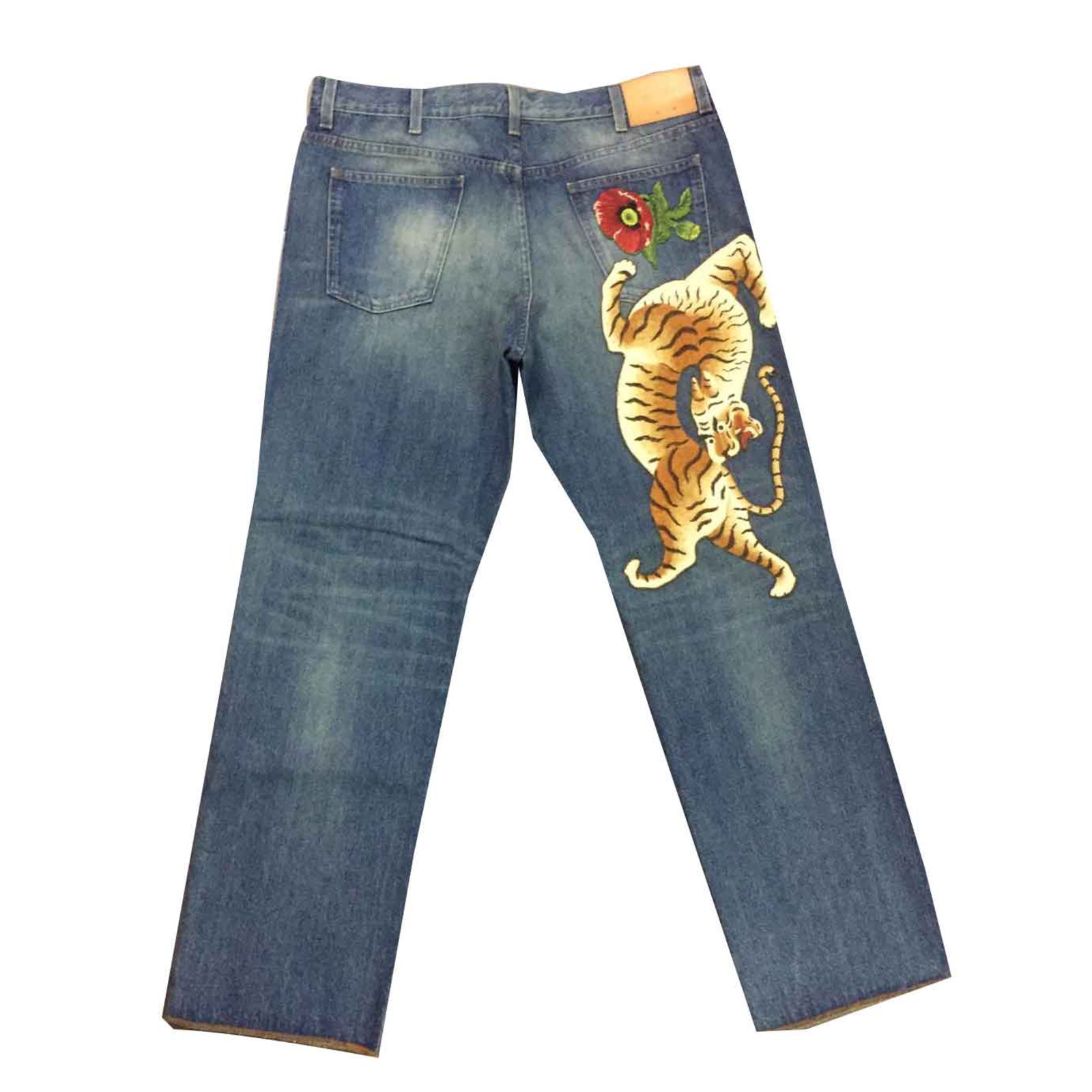 Gucci Tiger jeans Denim Denim Blue ref 