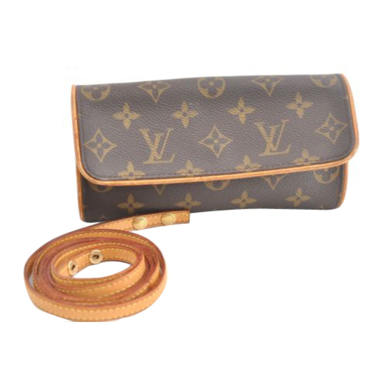 Louis Vuitton Twin Pm Pouch Handbags Cloth Brown Ref 90849 Joli Closet Louis Vuitton Twin Pm Pouch Handbags Cloth Brown Ref 90849