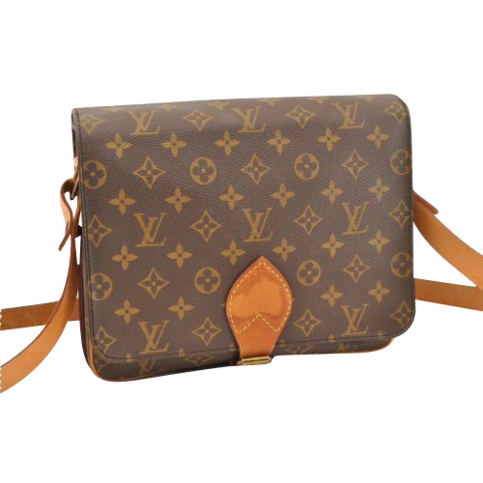 Cartouchière cloth handbag Louis Vuitton Brown in Cloth - 22871015