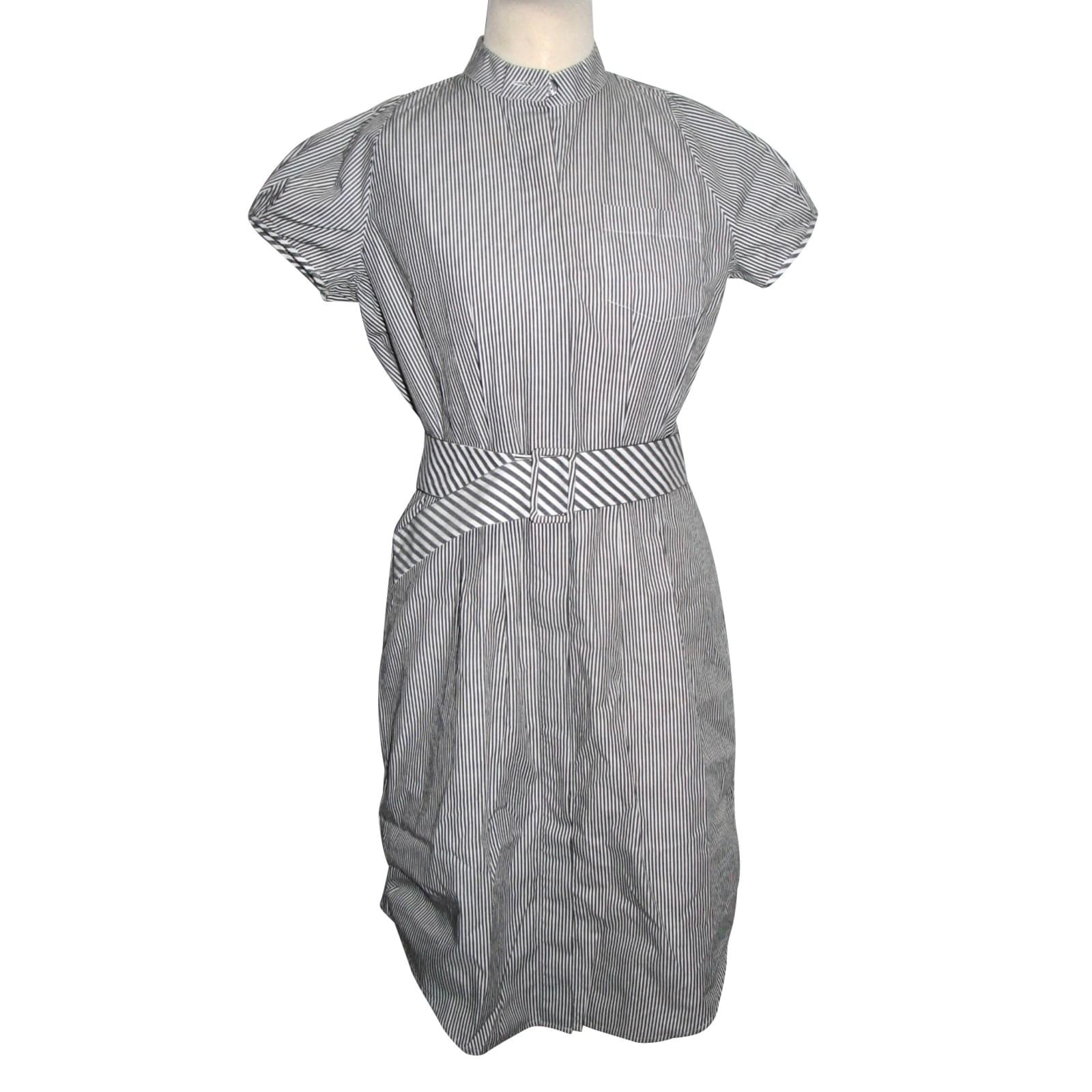 Diane Von Furstenberg Falk shirt dress White Grey Cotton ref.90967 - Joli  Closet