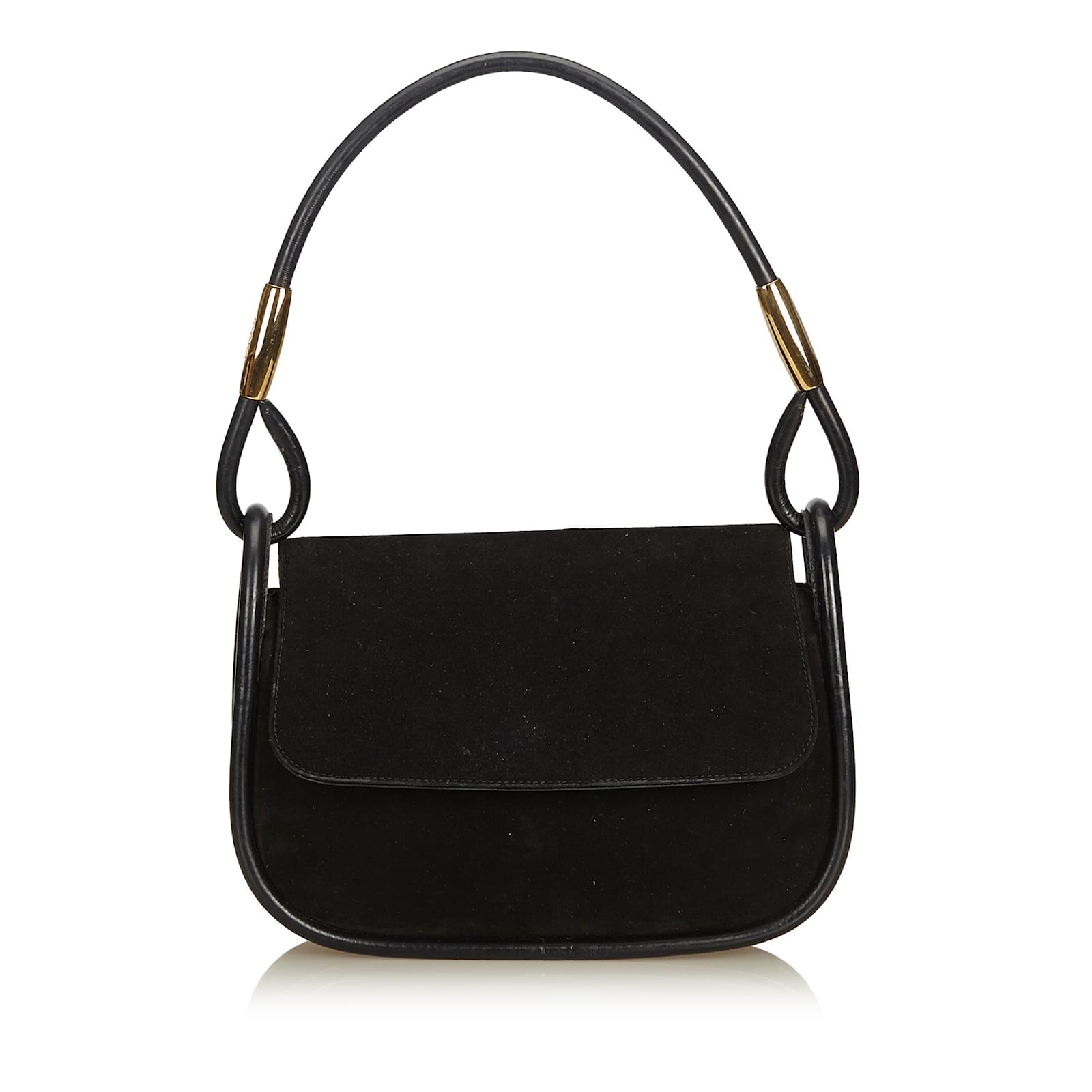Gucci Nubuck Leather Baguette Handbags Other Black Gucci Nubuck Leather Baguette Handbags Other Black Ref 91062