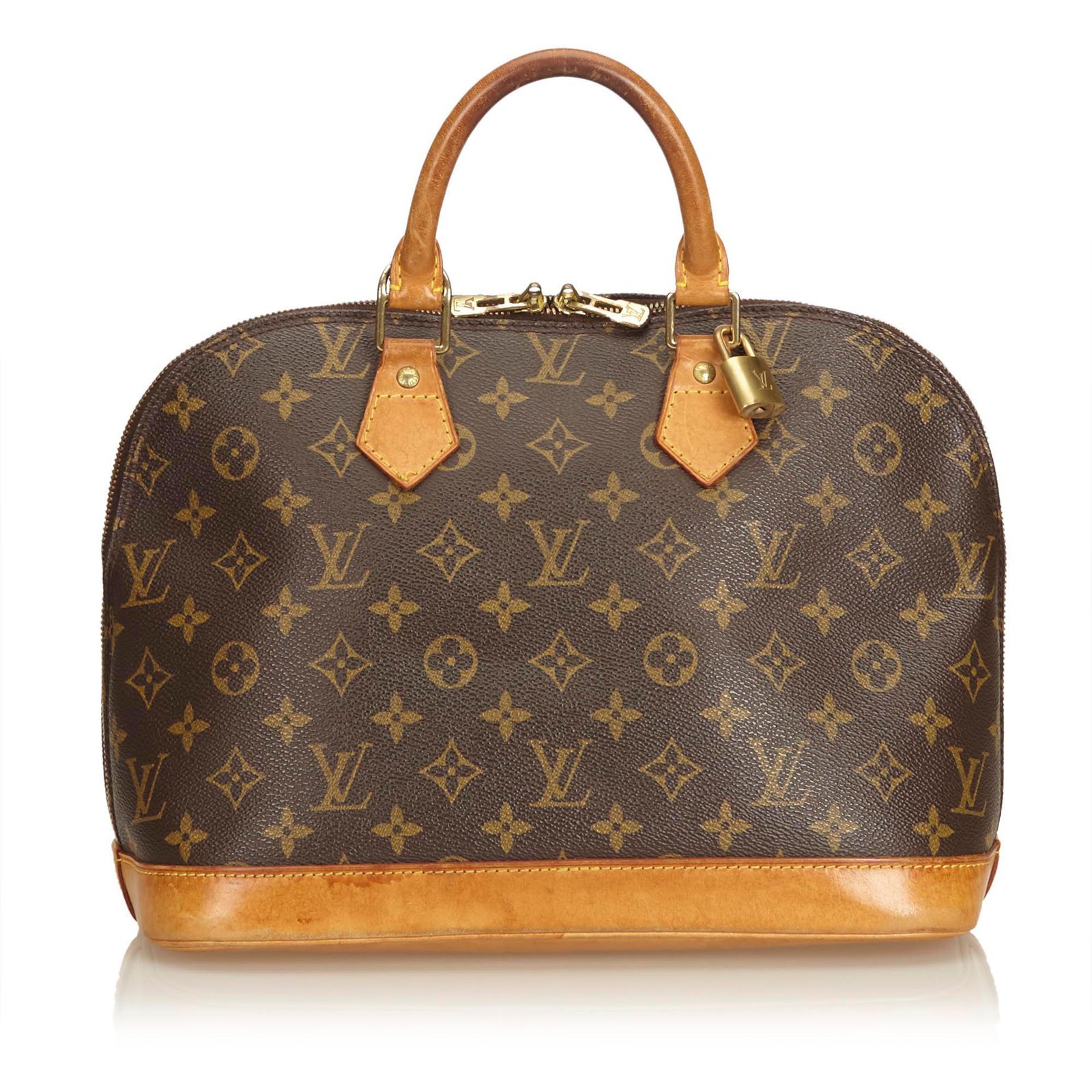 Louis Vuitton Brown Monogram Alma PM with Strap Leather Cloth ref