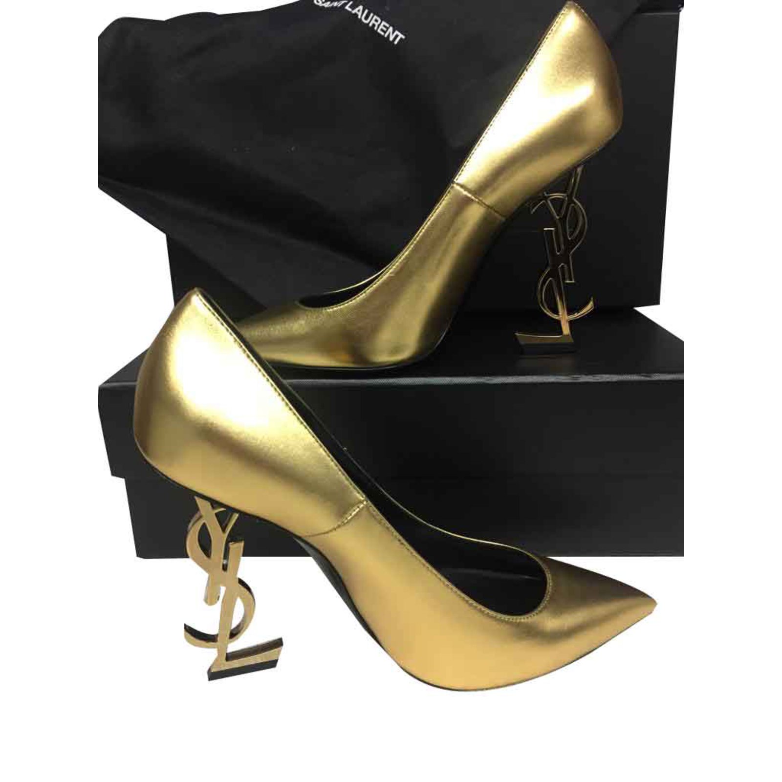 saint laurent shoes gold