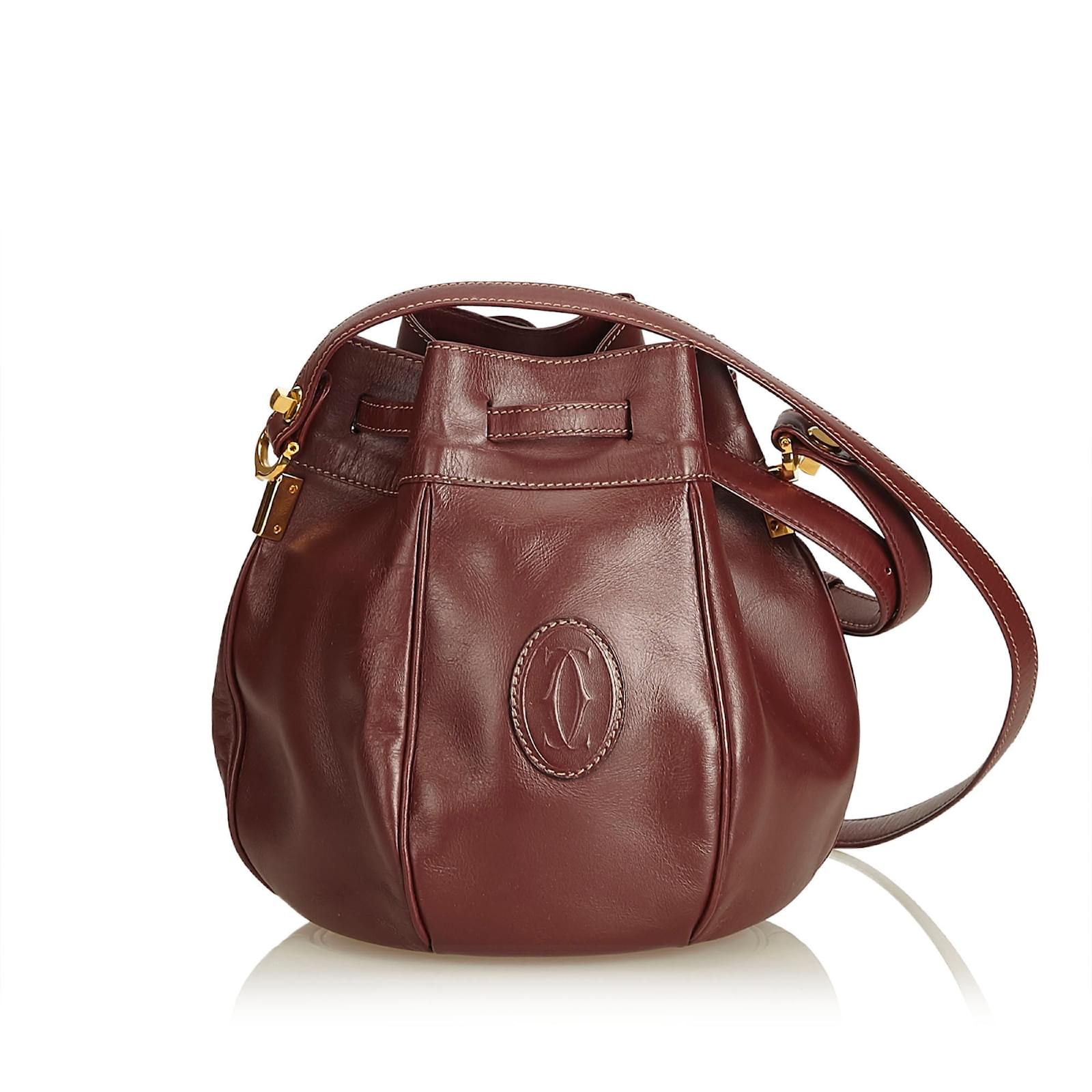 de Cartier Bucket Bag Handbags Leather 