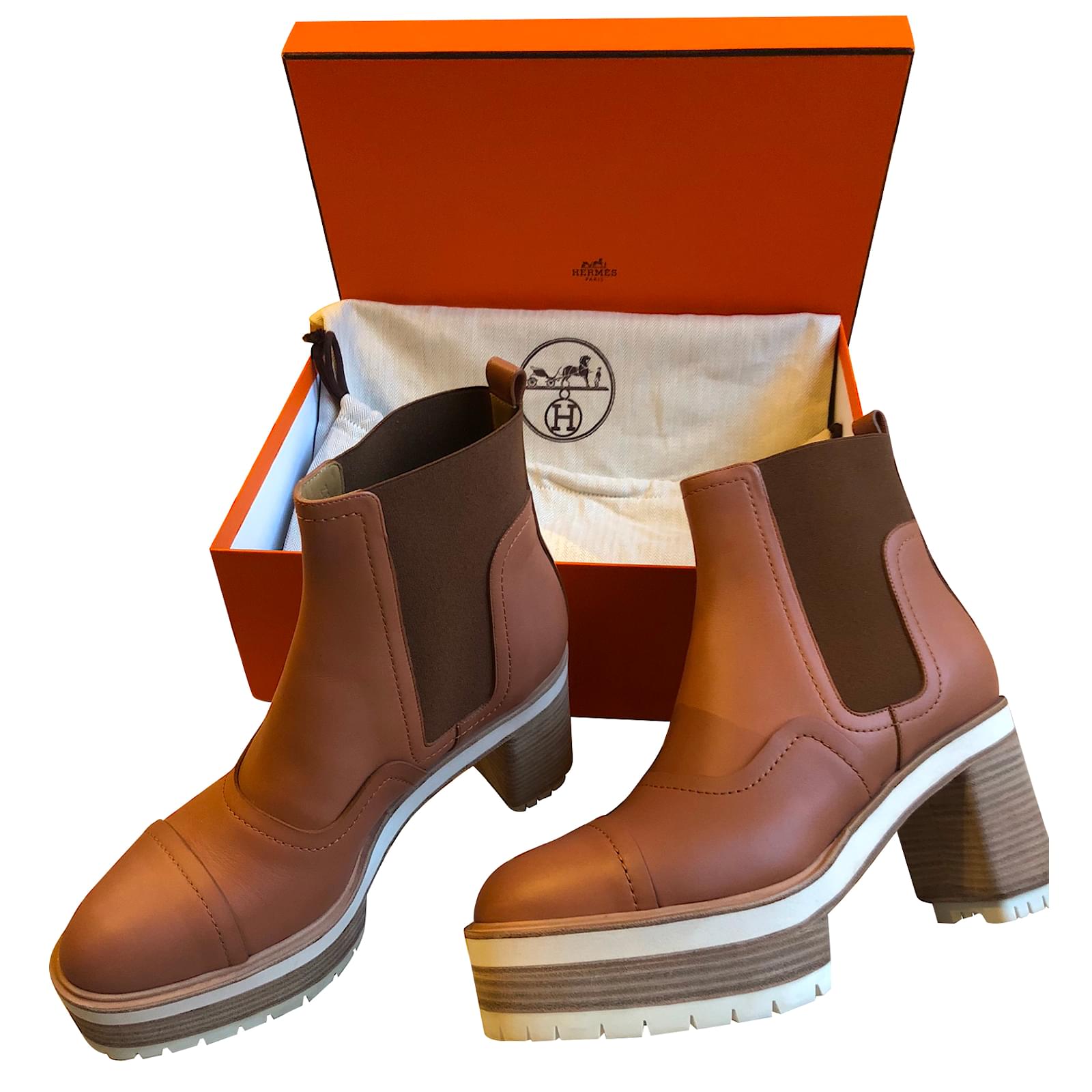 Ankle Boot Hermes Boots 2018 Hermès Punchy Caramel Leather Joli Closet