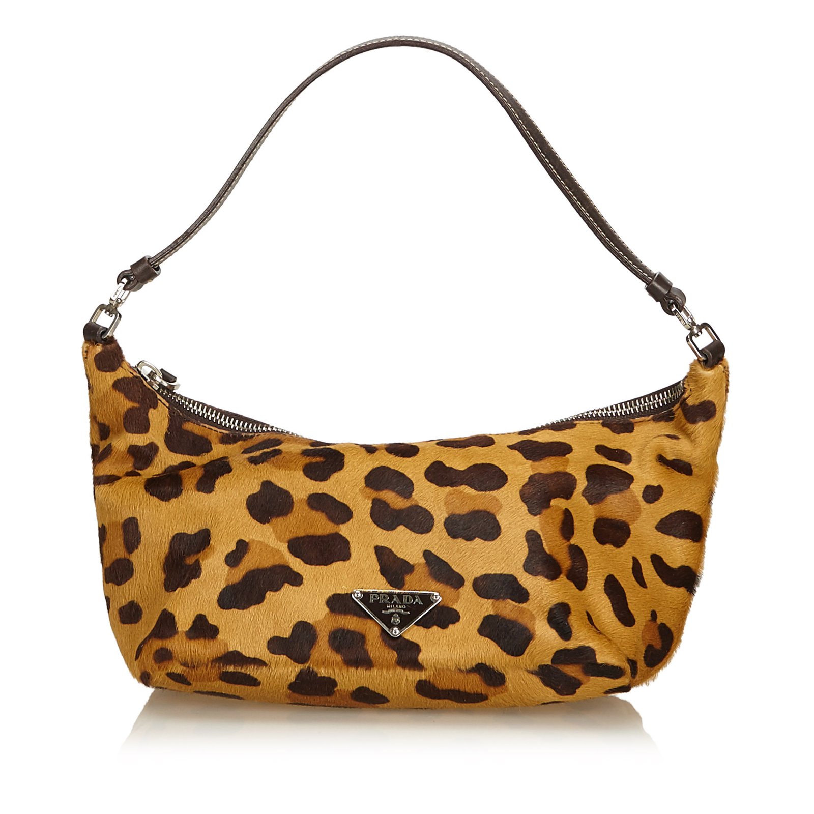 Prada Leopard Print Ponyhair Handbag 
