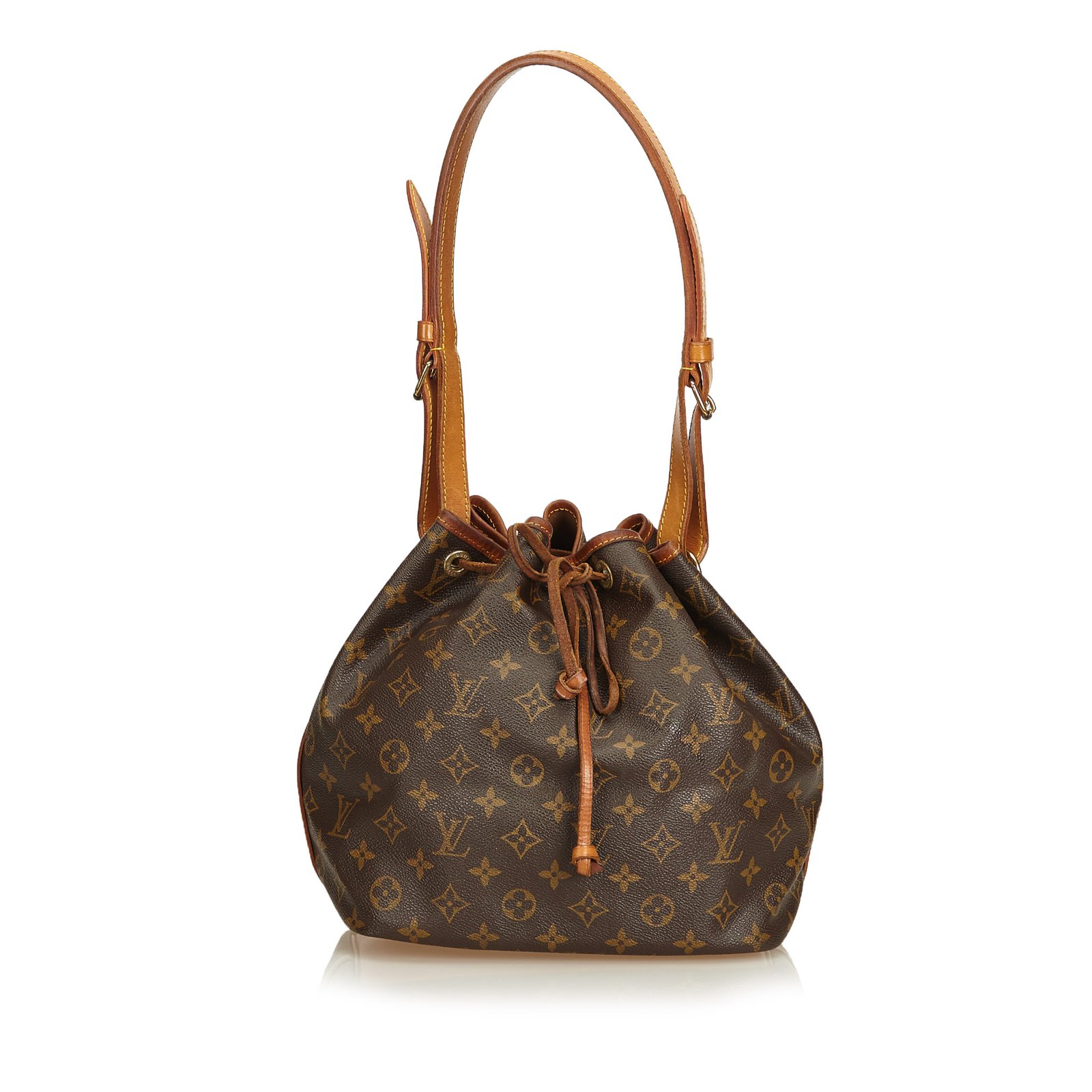 Louis Vuitton Monogram Petit Noe Brown Leather Cloth ref.91951 - Joli Closet