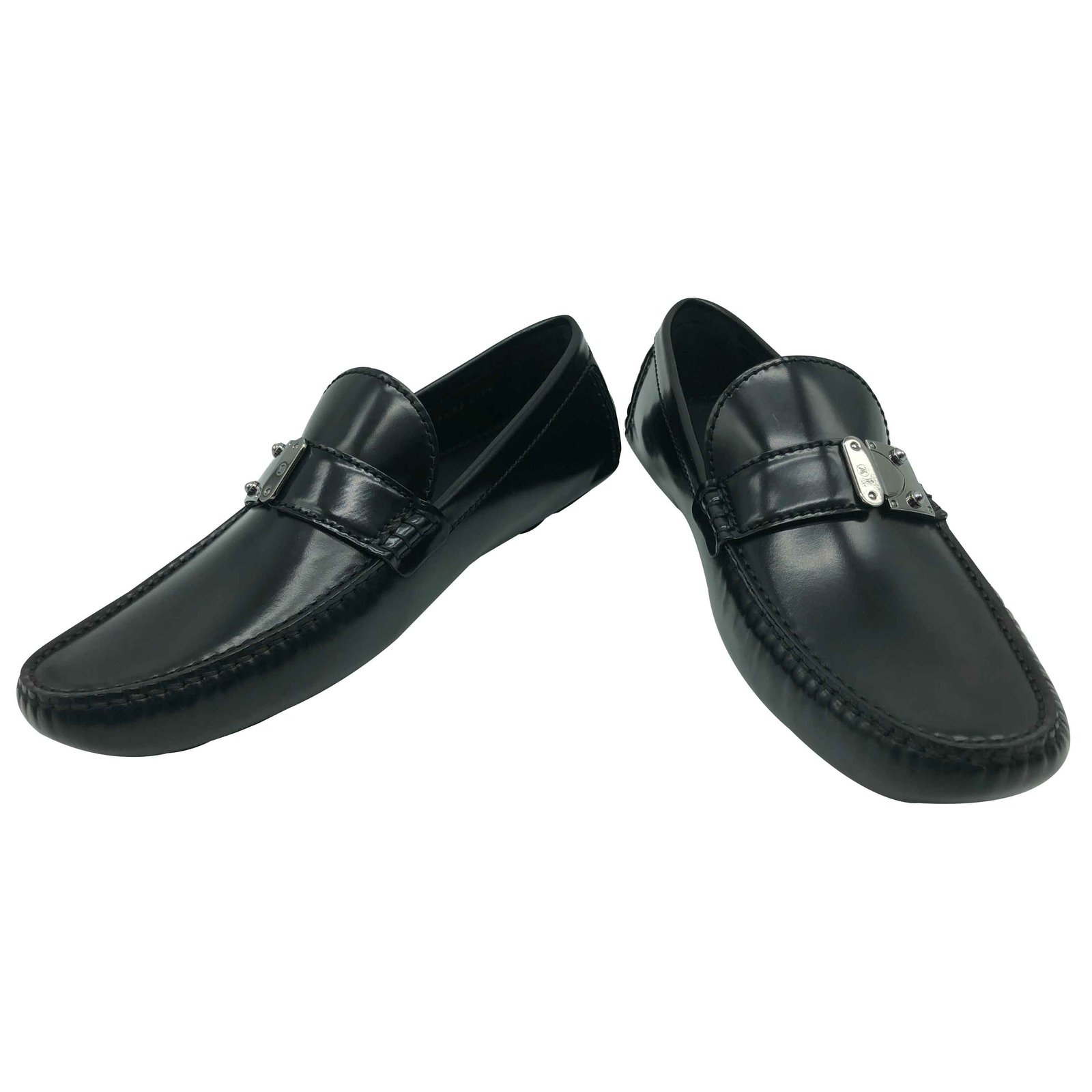 Louis Vuitton loafers Loafers Slip ons Leather Black ref.92111 - Joli Closet