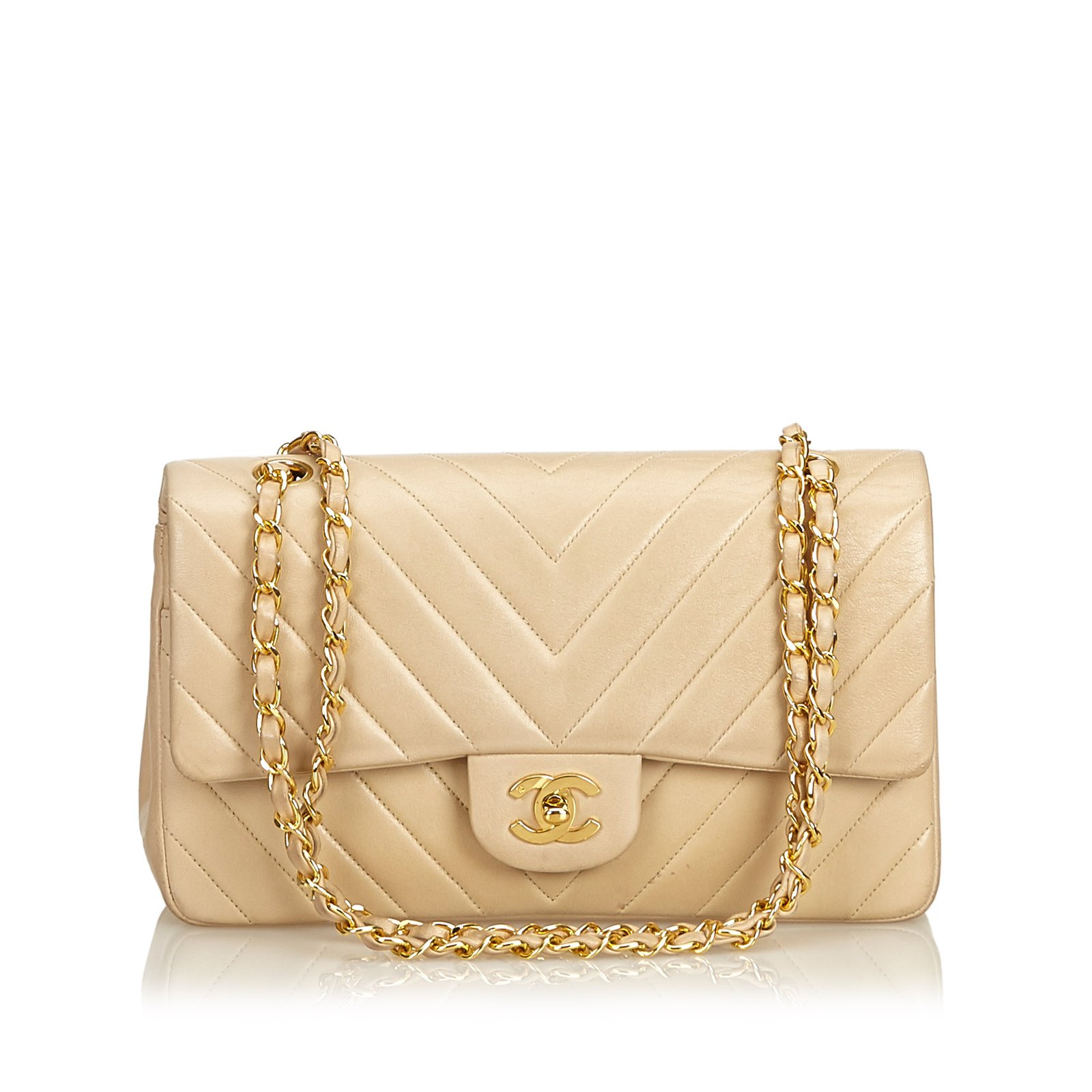 Classic Medium Chevron Double Flap Bag  Rent Chanel Bag  Luxury Bag