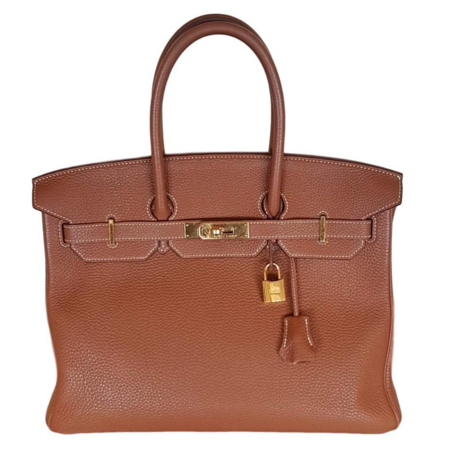 Hermès Birkin 35 togo camel Handbags Leather Brown ref.92356 - Joli Closet