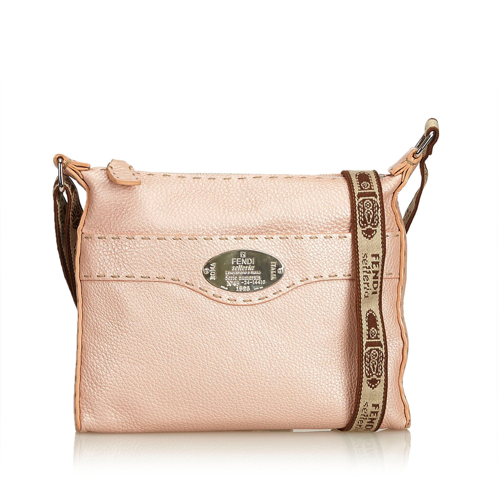 Fendi Leather Selleria Crossbody Bag 